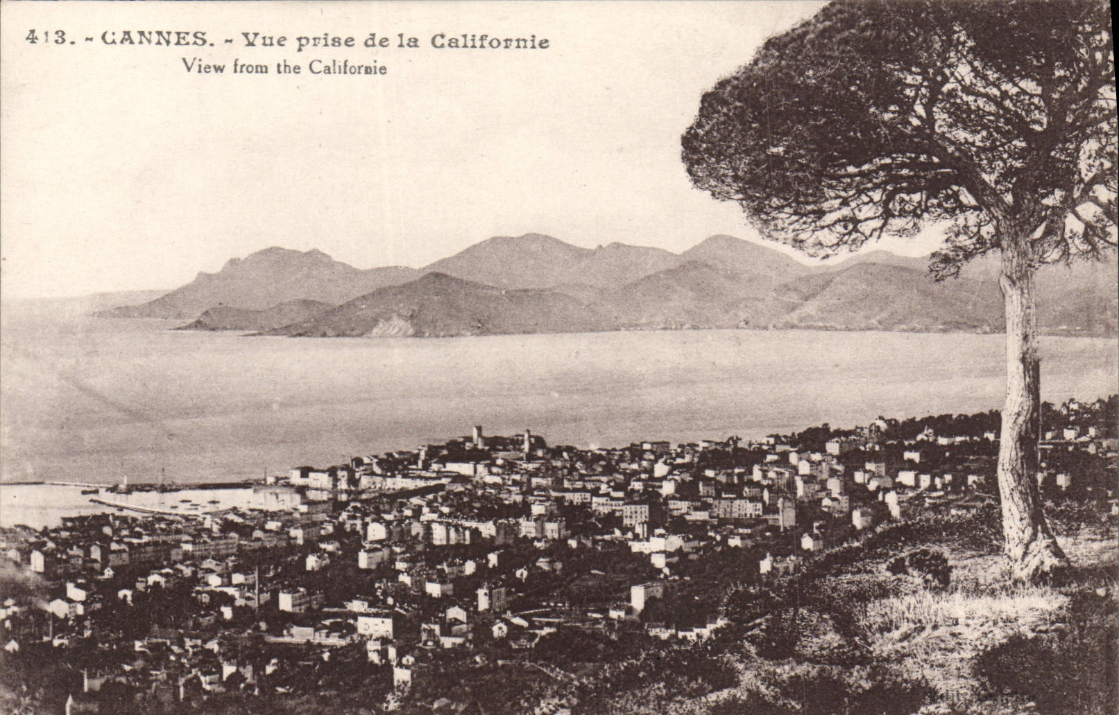 VINTAGE POSTCARD Cannes Seen from Of California