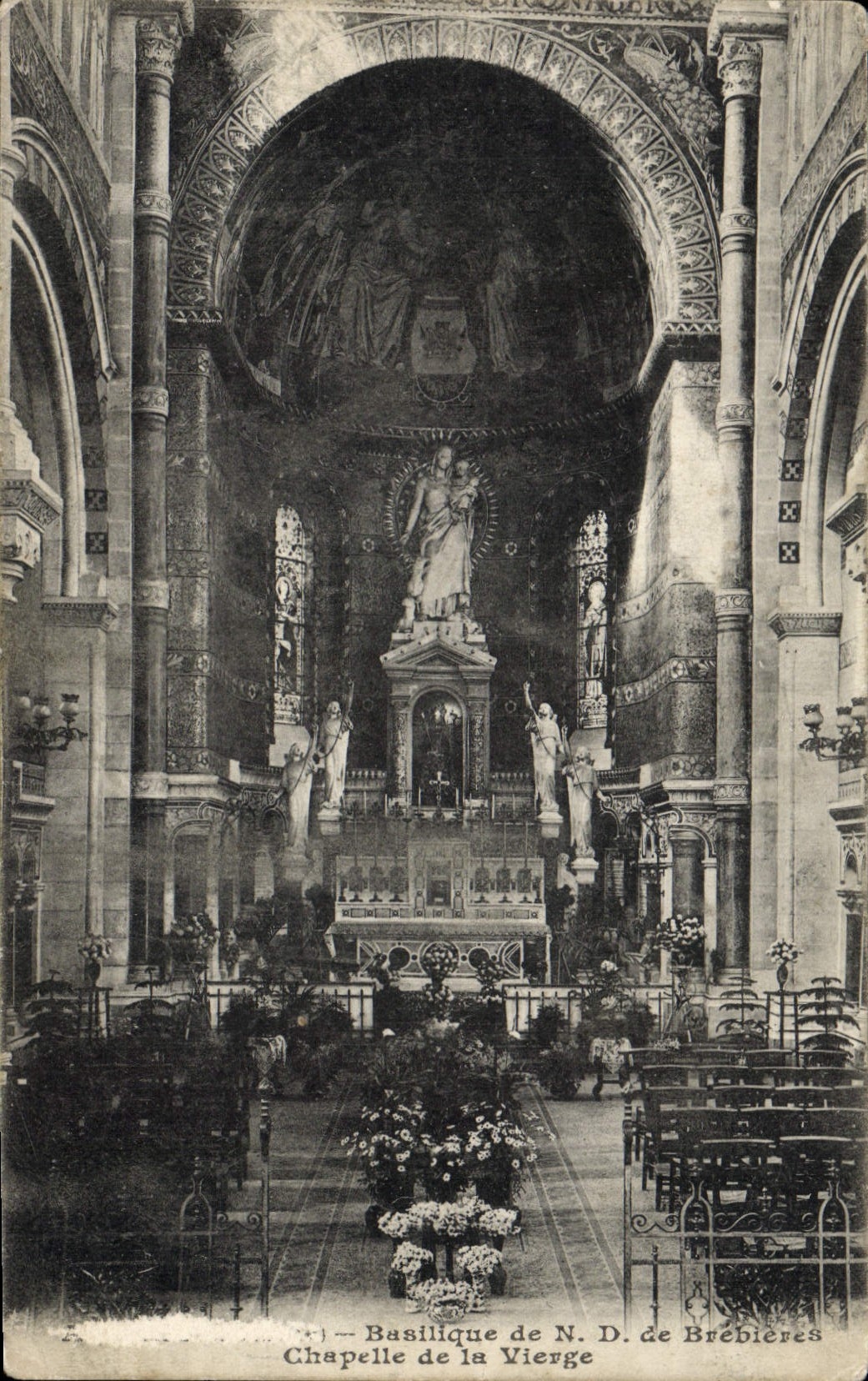 VINTAGE POSTCARD ND Basilica of Brebieres Vault of the virgin