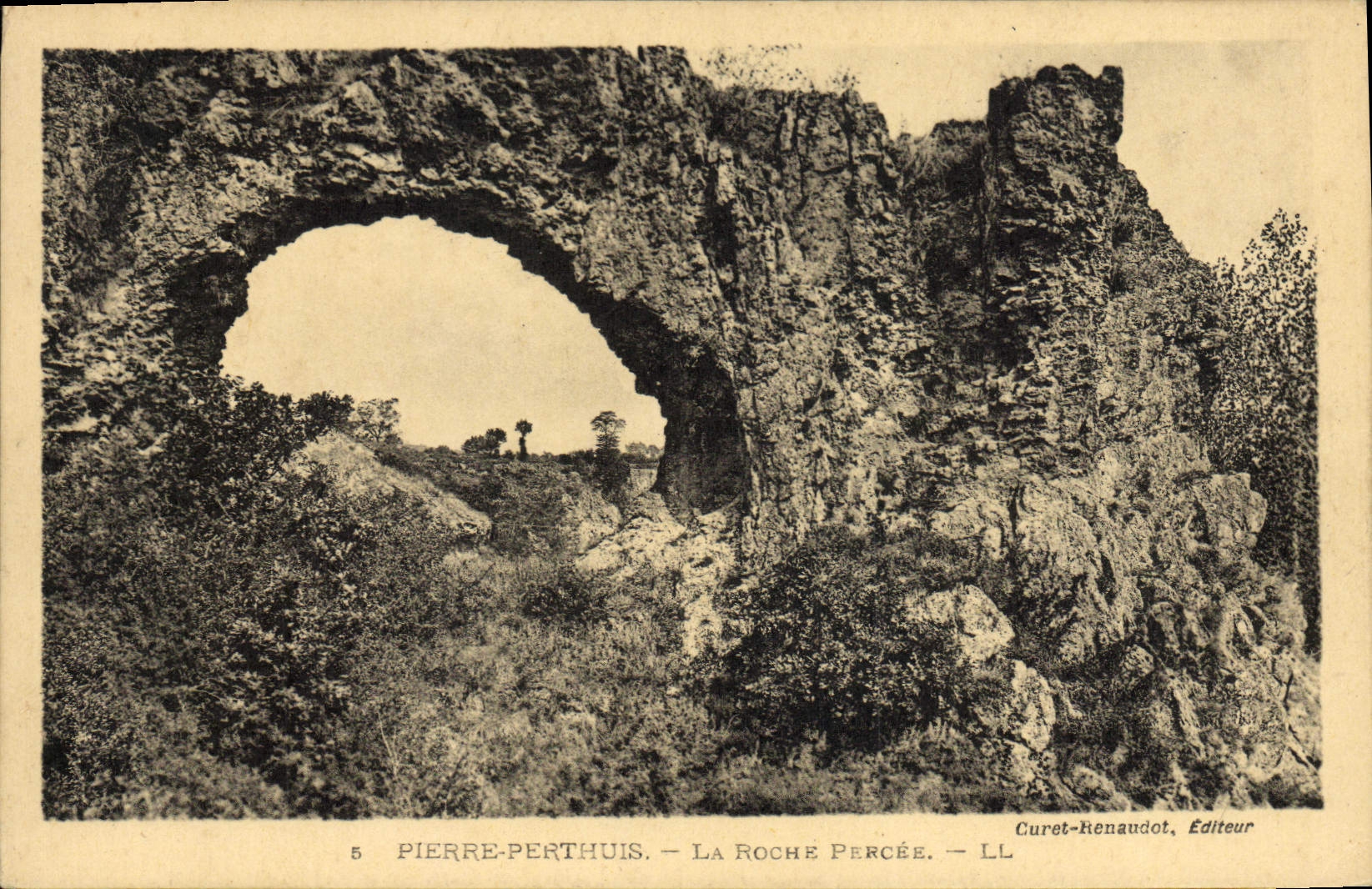 VINTAGE POSTCARD Pierre Perthuis the Bored Rock