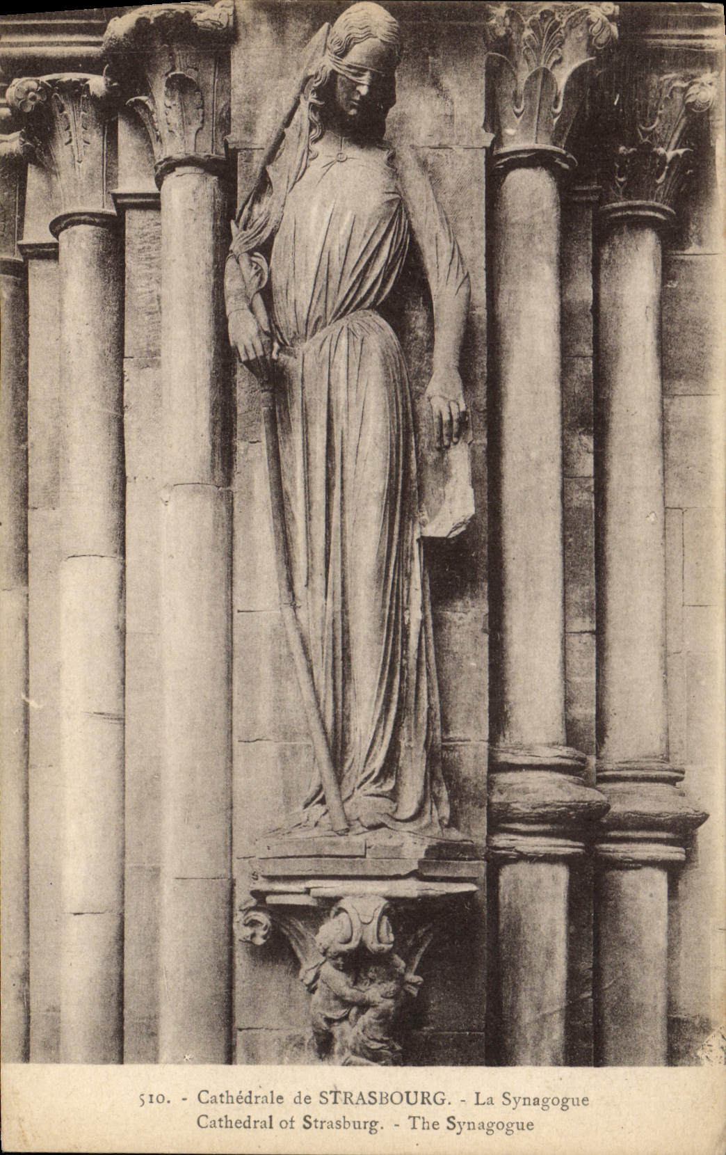 Catedral de la POSTAL de la VENDIMIA de Estrasburgo el Synagog