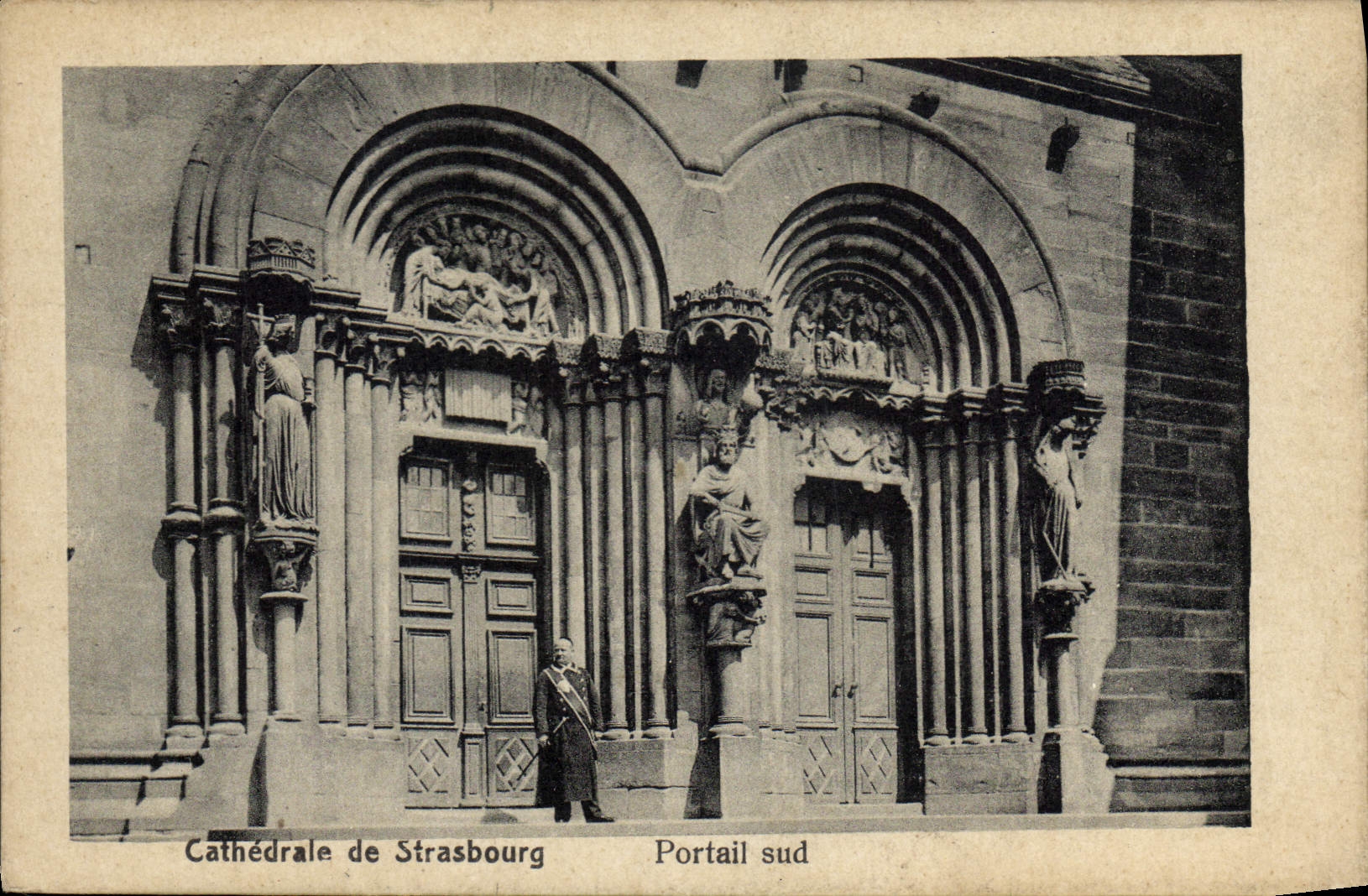 Catedral de la POSTAL de la VENDIMIA de la puerta meridional de Estrasburgo