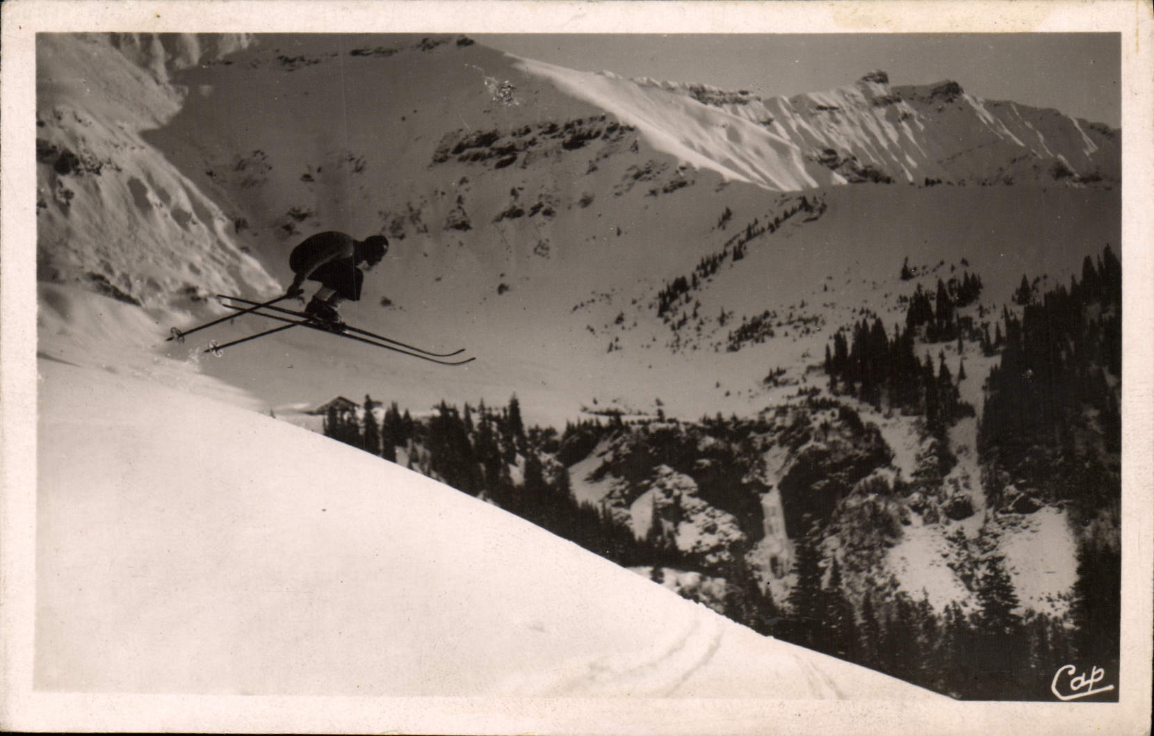 MODERN CARD Landscapes And Winter sports Jump Of Ground And Switches Eighth note