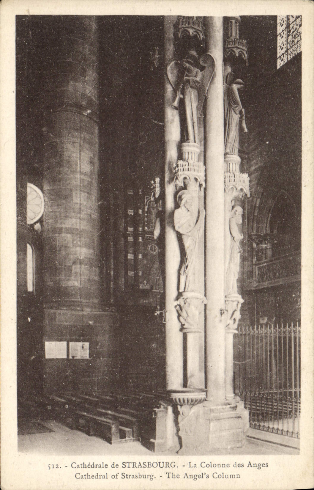 POSTAL Estrasburgo de la VENDIMIA la columna de los ángeles