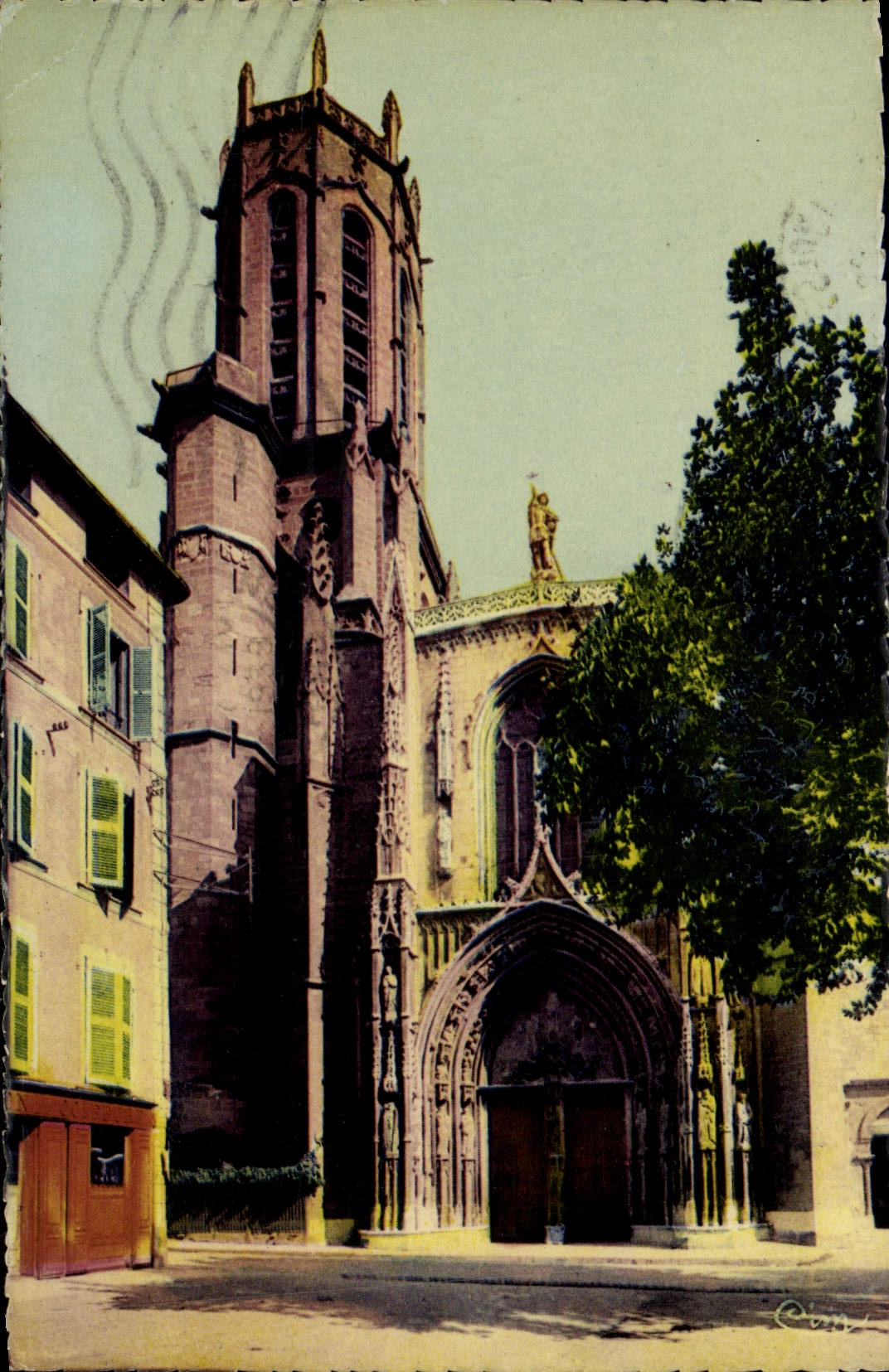 CPM Aix En Provence Basilique Metropolitaine St Sauveur sa facade romane