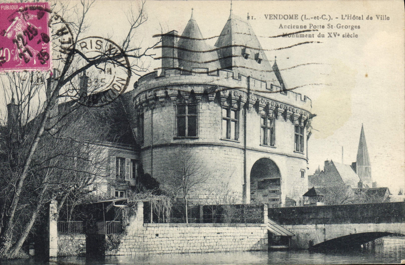 CPA Vendome L'Hotel De Ville Ancienne porte St Georges