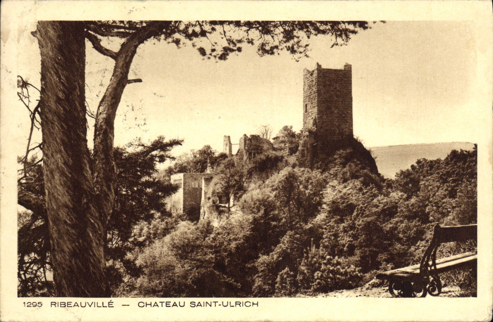 VINTAGE POSTCARD Ribeauville Holy Castle Ulrich