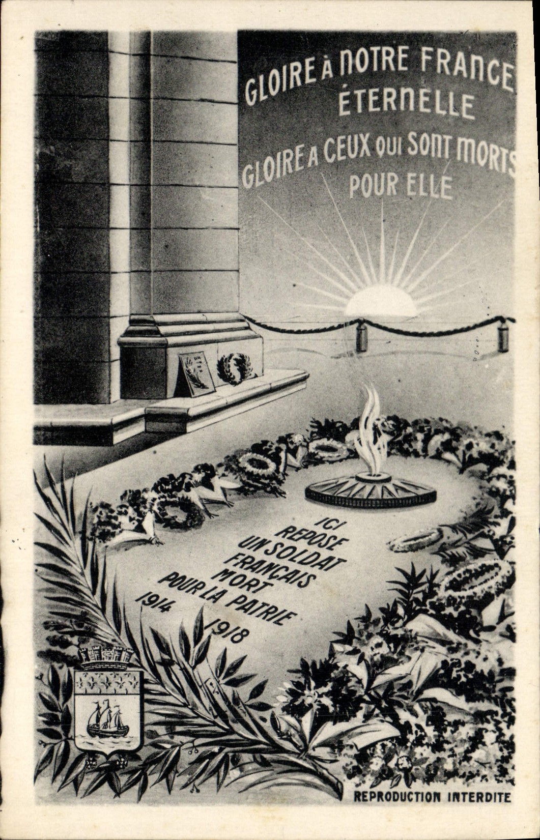 CPA Gloire A Notre France Eternelle Paris Arc de Triomphe Militaria