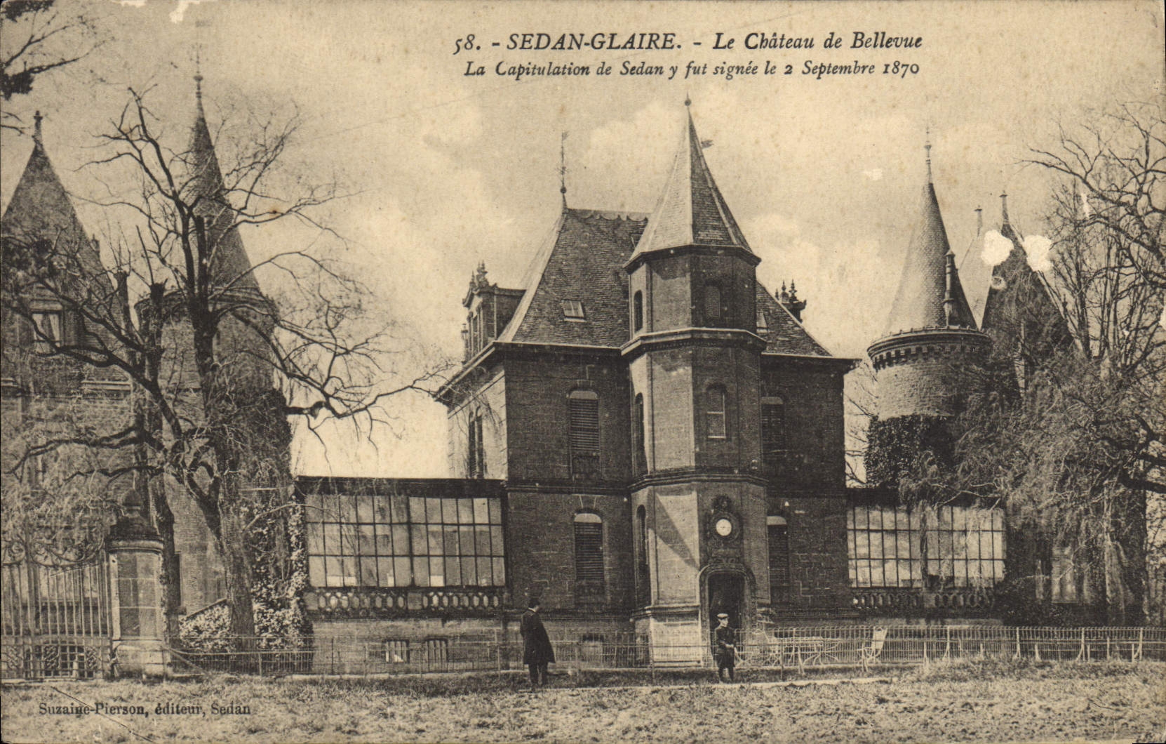 VINTAGE POSTCARD Sedan Glaire the Castle De Bellevue
