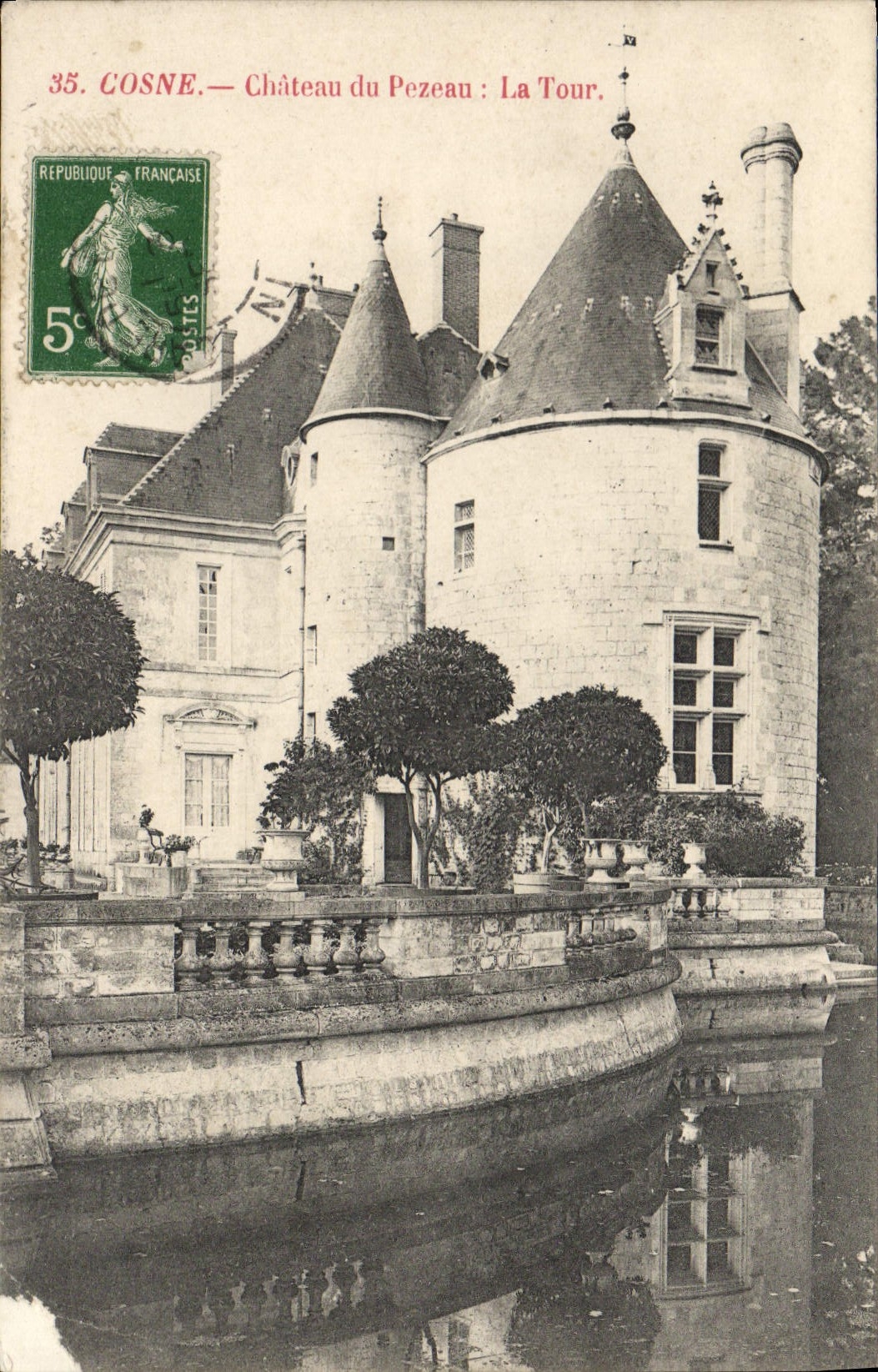 VINTAGE POSTCARD Cosne Castle Of Pezeau the Tower