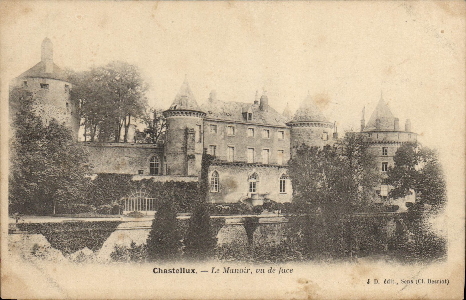 VINTAGE POSTCARD Chastellux the Manor Seen Of the face