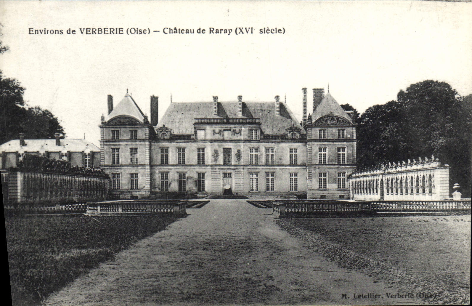 VINTAGE POSTCARD Surroundings De Verberie Castle De Raray