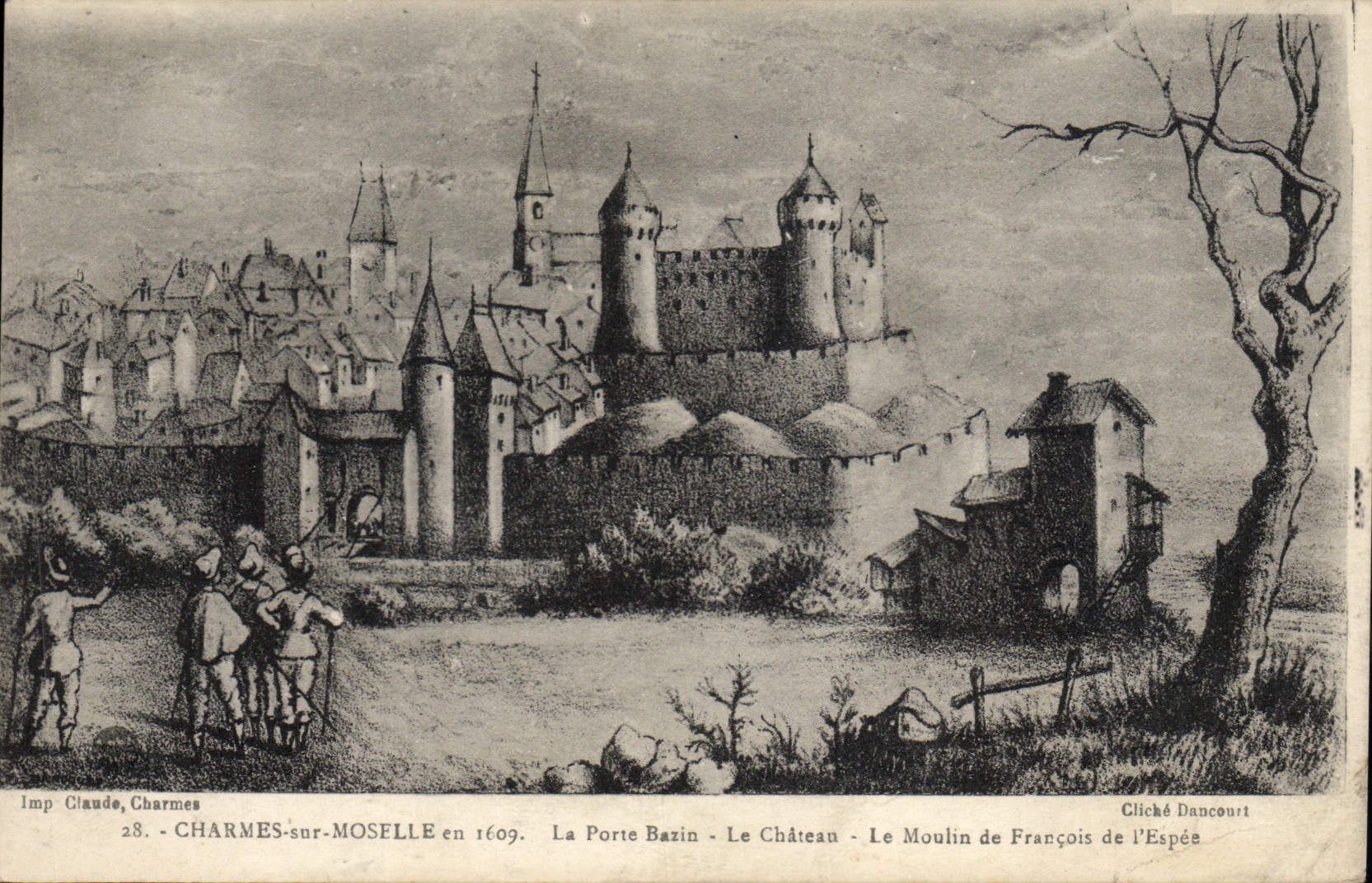 CPA Charmes Sur Moselle En La Porte Bazin Le chateau Le moulin de Francois de l'Espee