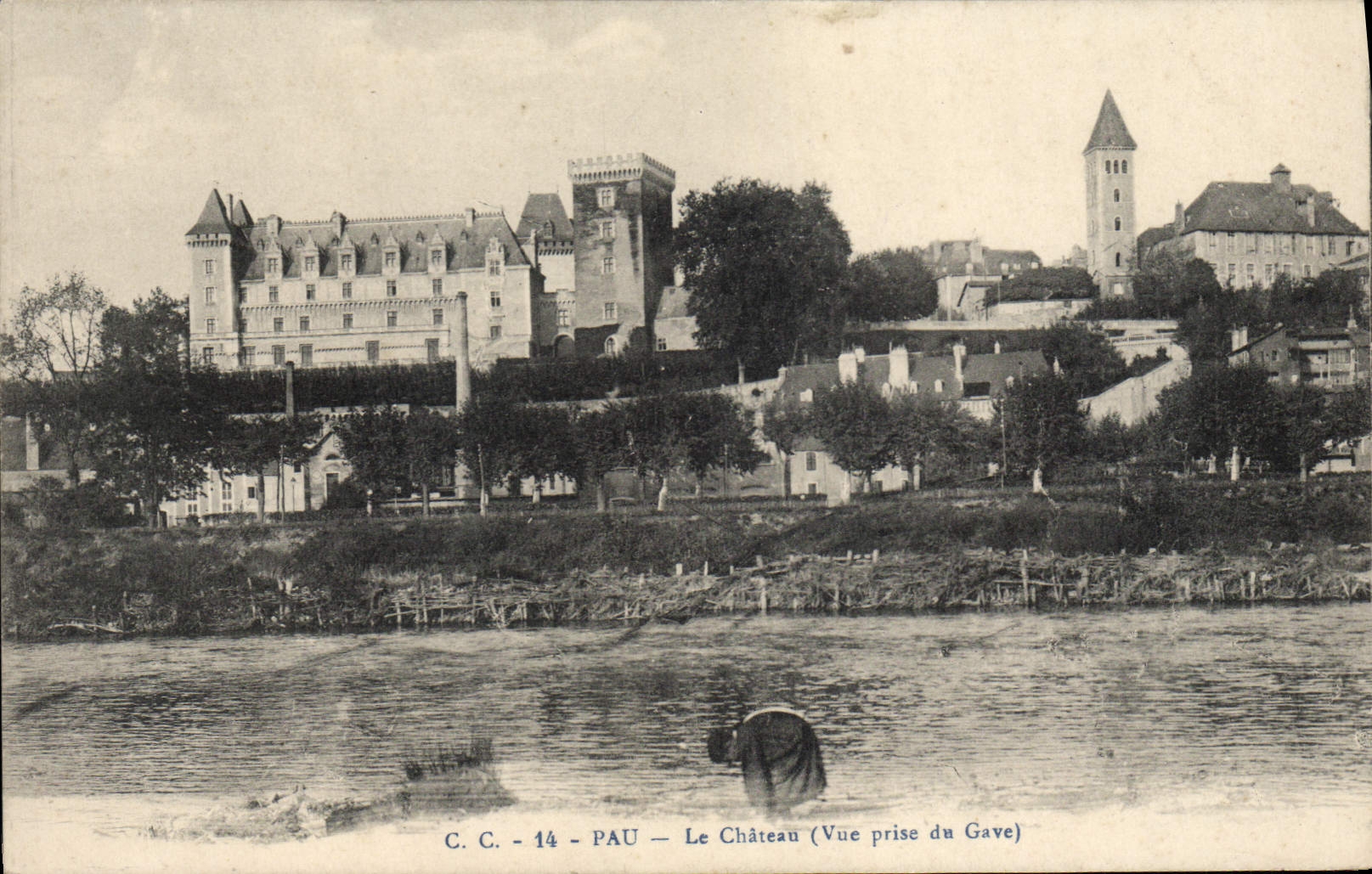 CPA Pau Le Chateau Vue prise du Gave