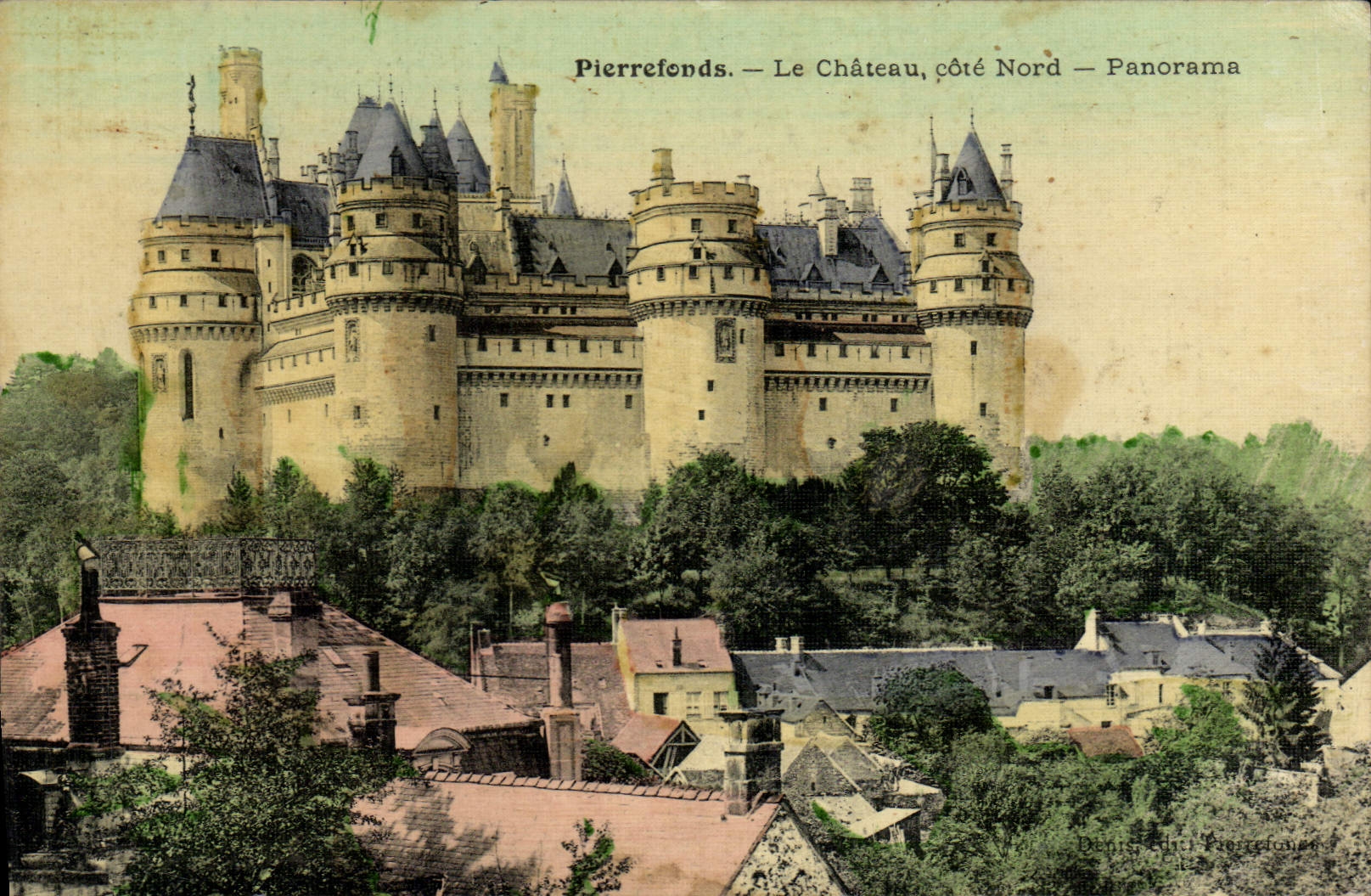 La POSTAL Pierrefonds de la VENDIMIA el castillo dimensiona panorama norteño