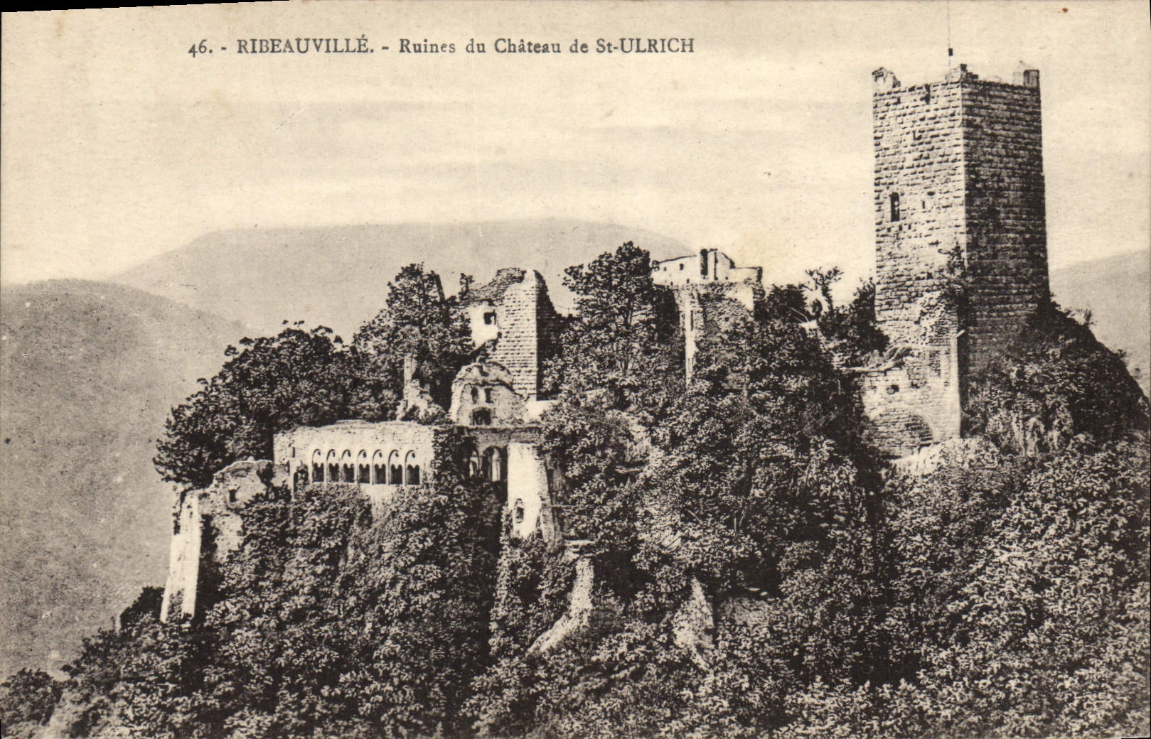 VINTAGE POSTCARD Ribeauville Ruins Of the Castle Of St Ulrich
