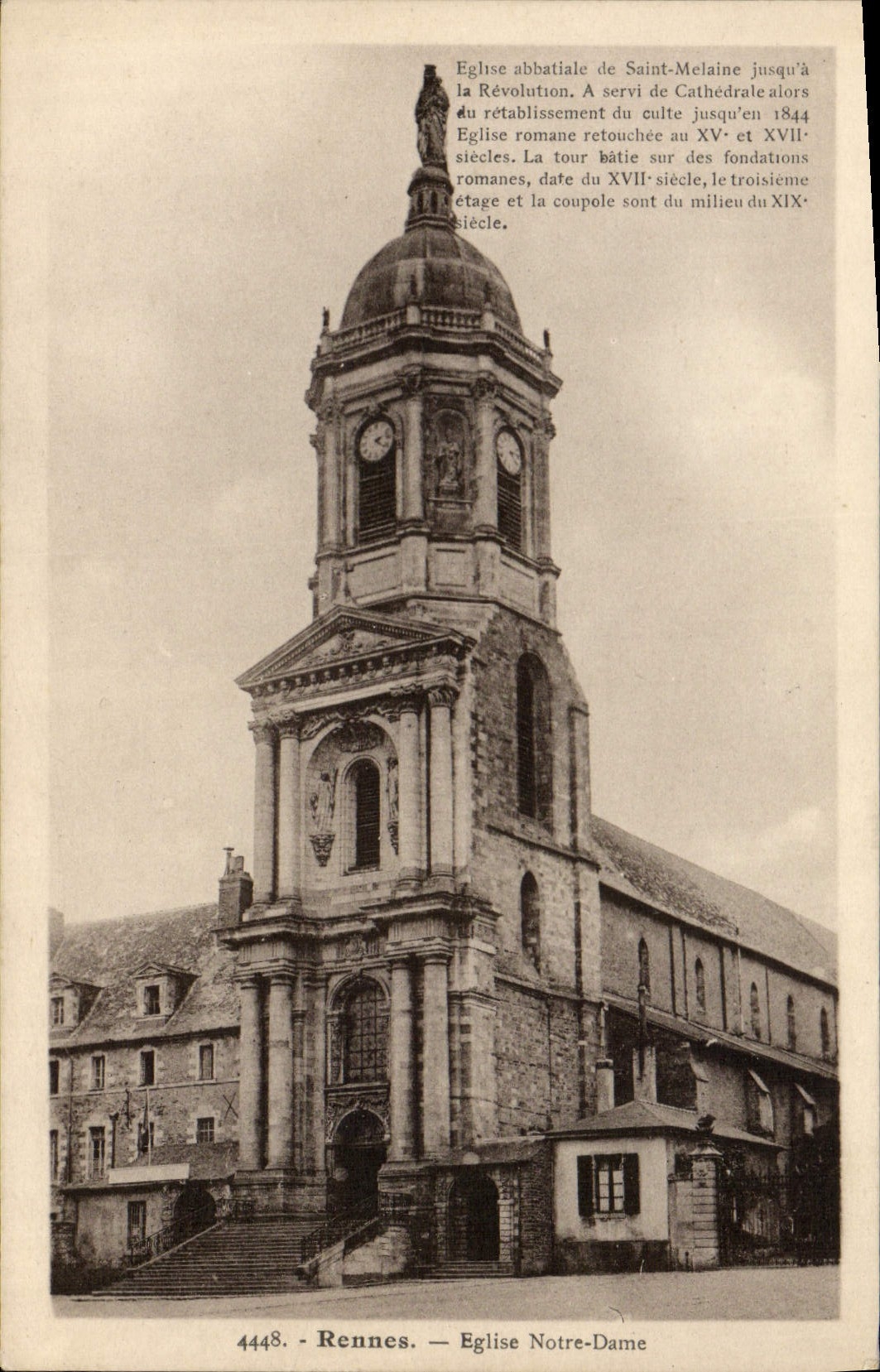 VINTAGE POSTCARD Rennes Notre Dame Church