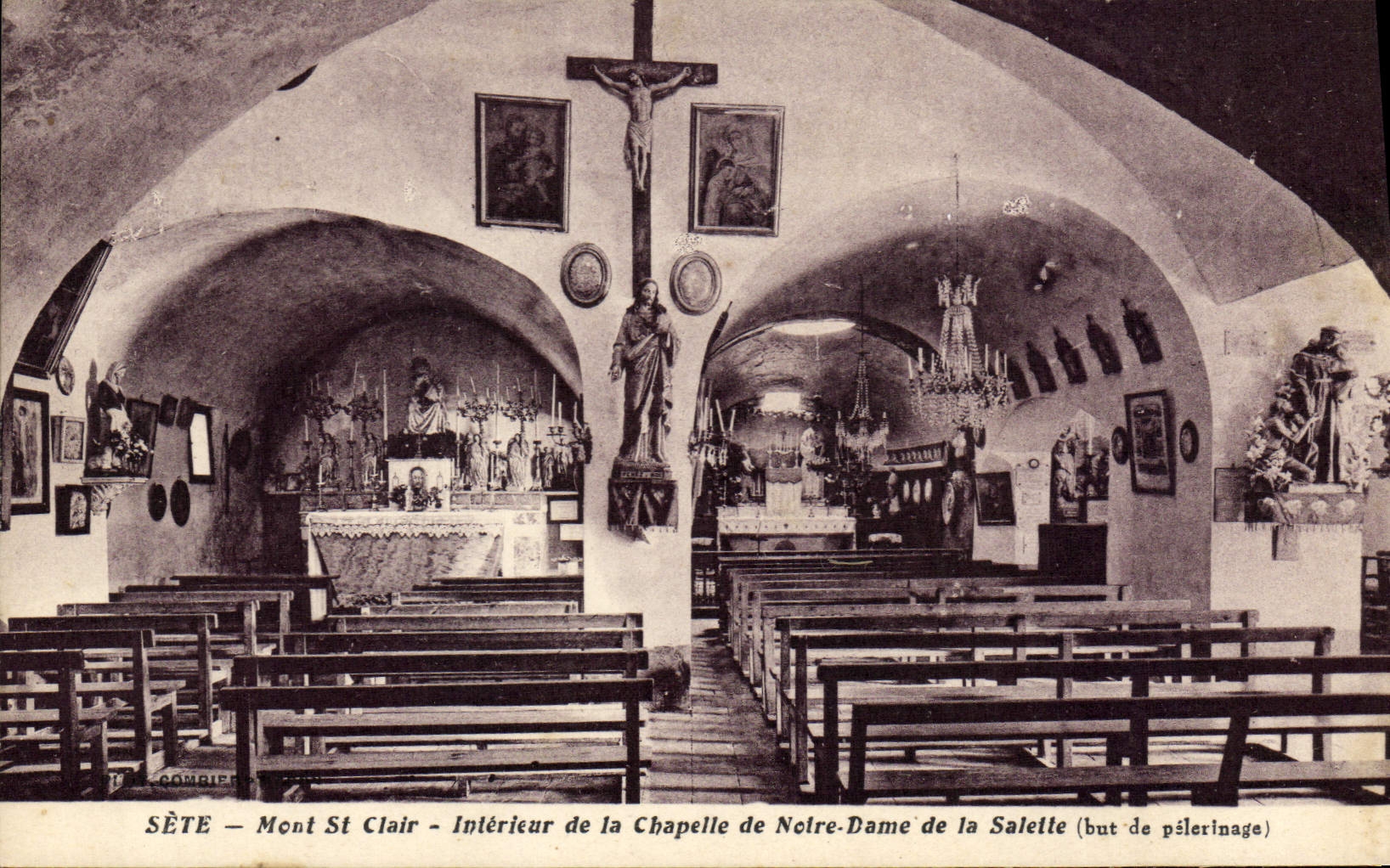CPA Sete Mont St Clair Interieur De La Chapelle De Notre Dame De La Salelle