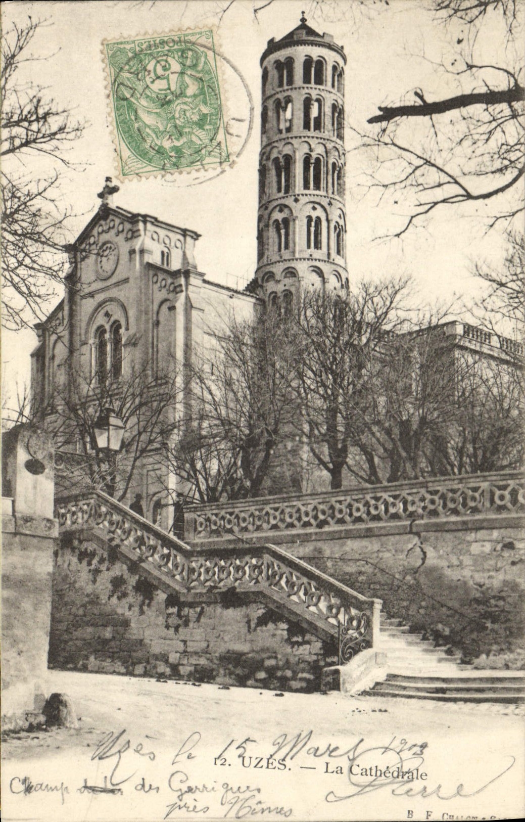 VINTAGE POSTCARD Uzes the Cathedral