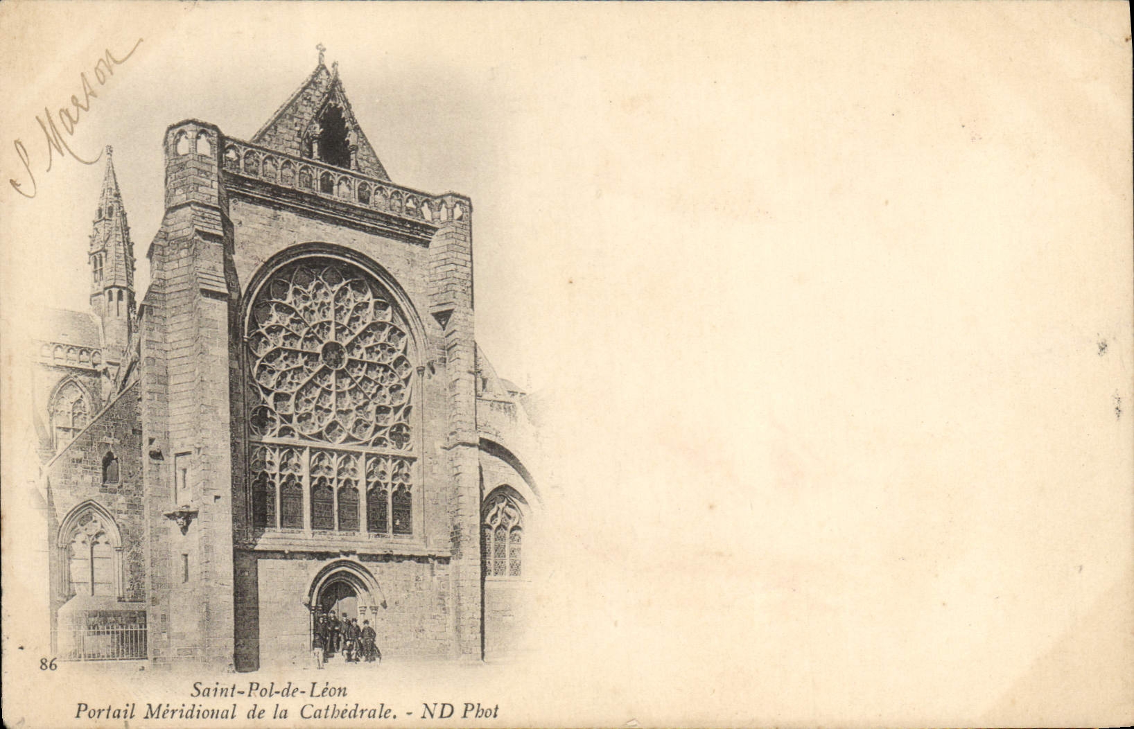 VINTAGE POSTCARD Holy pol. Of Leon Southernmost Gate Of the Cathedral