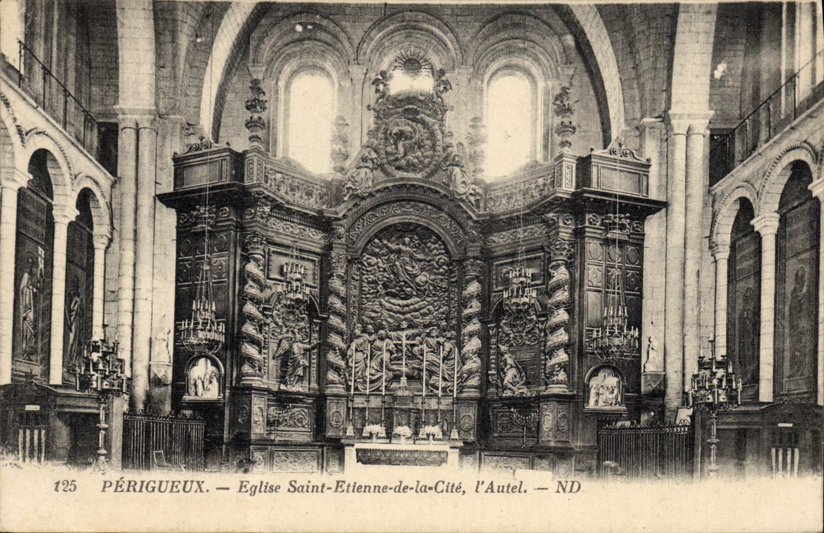 VINTAGE POSTCARD Périgueux Church Etienne Saint Of the ISCED the furnace bridge