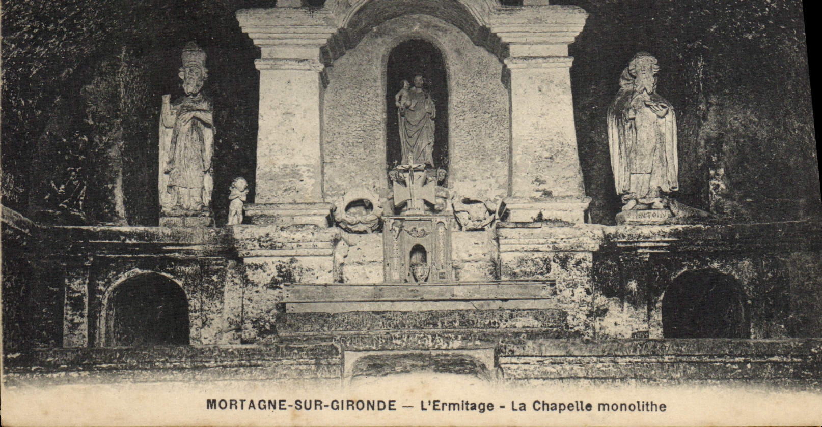 VINTAGE POSTCARD Mortagne On the Gironde the Hermitage La Chapelle Monolith