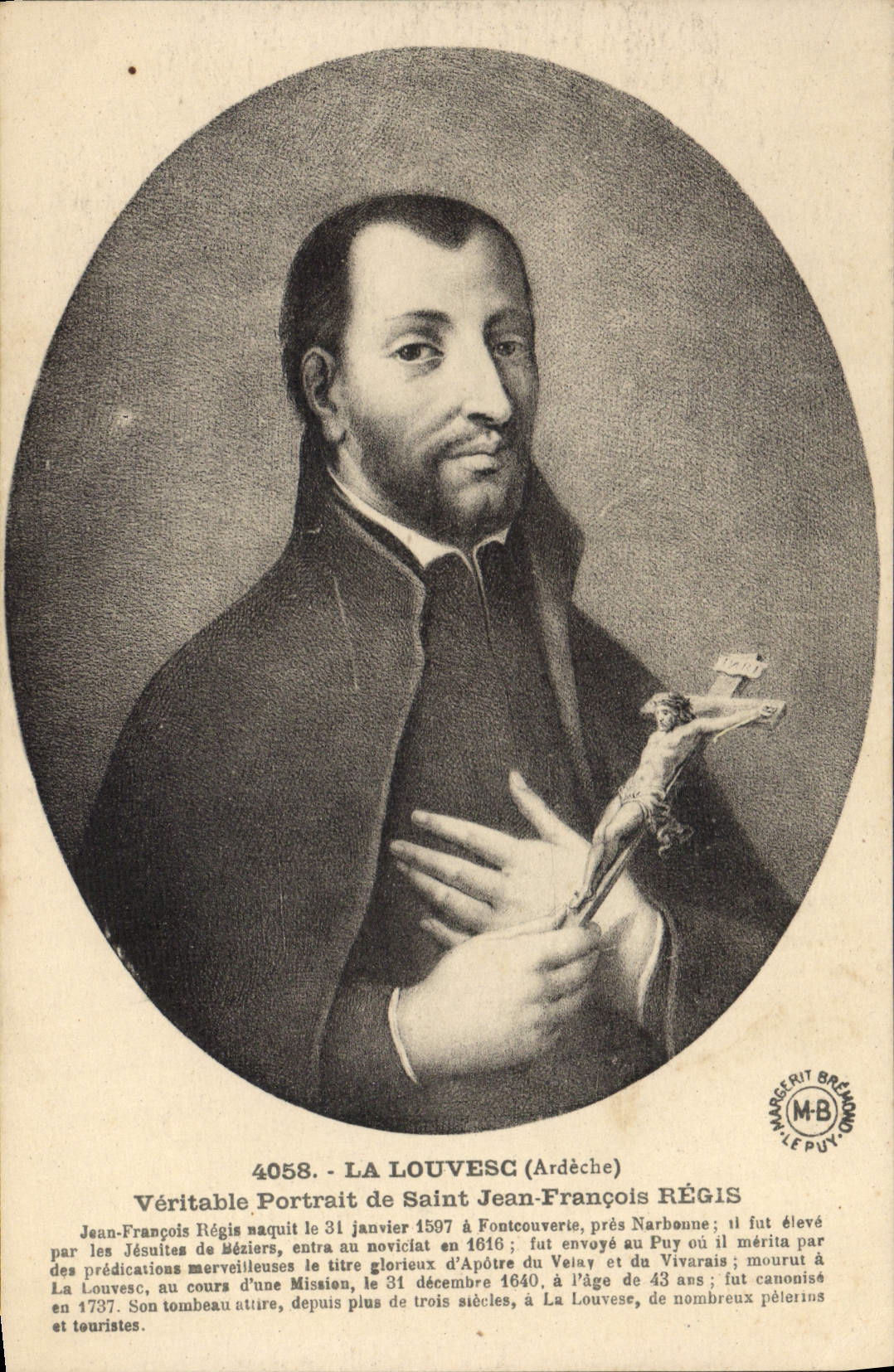 CPA La Louvesc Veritable Portrait de Saint Jean Francois Regis