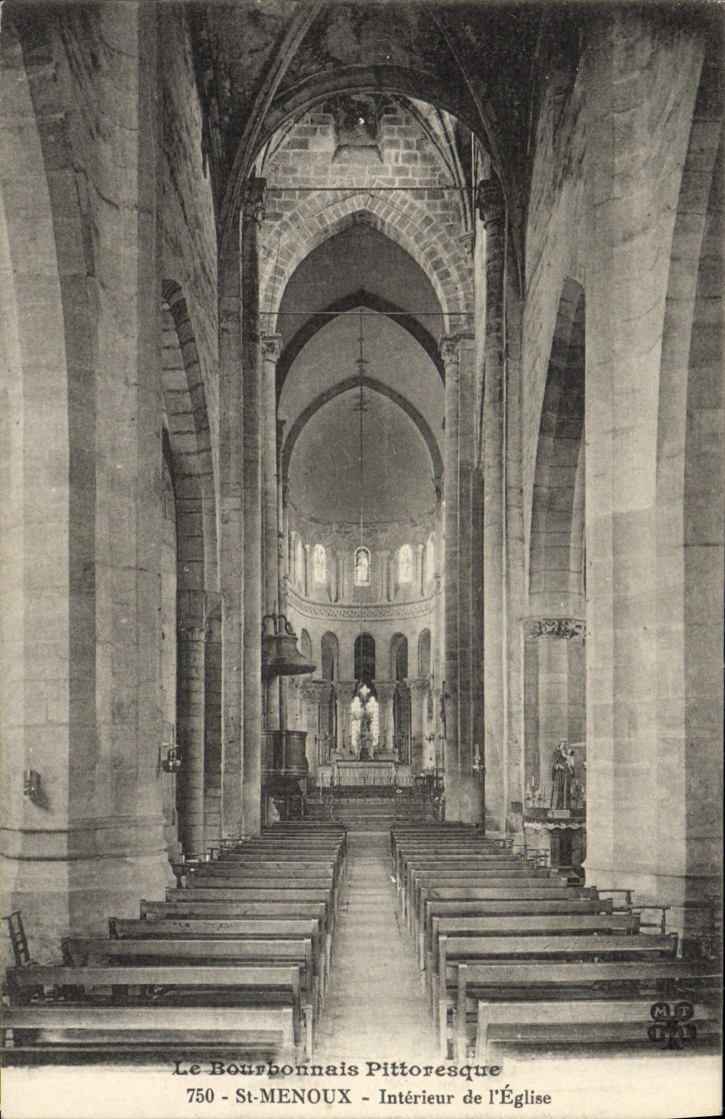 VINTAGE POSTCARD St Interior Menoux of the Church