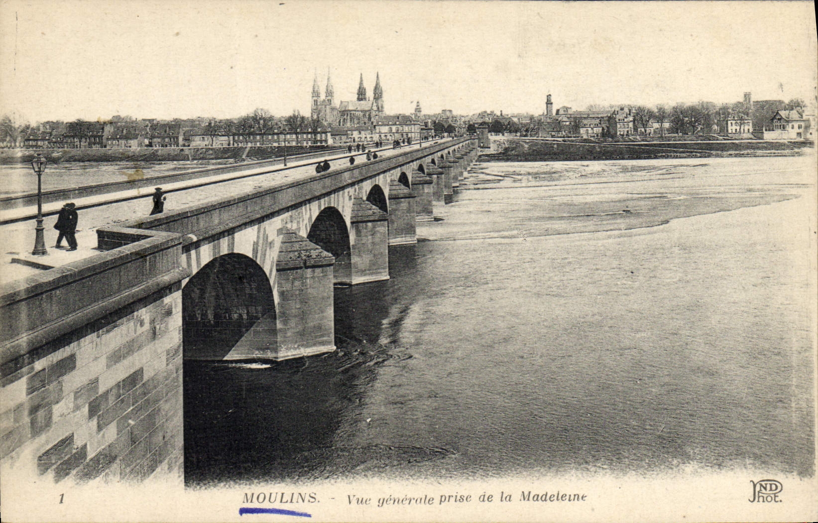 VINTAGE POSTCARD Moulins View Taken of Madeteine