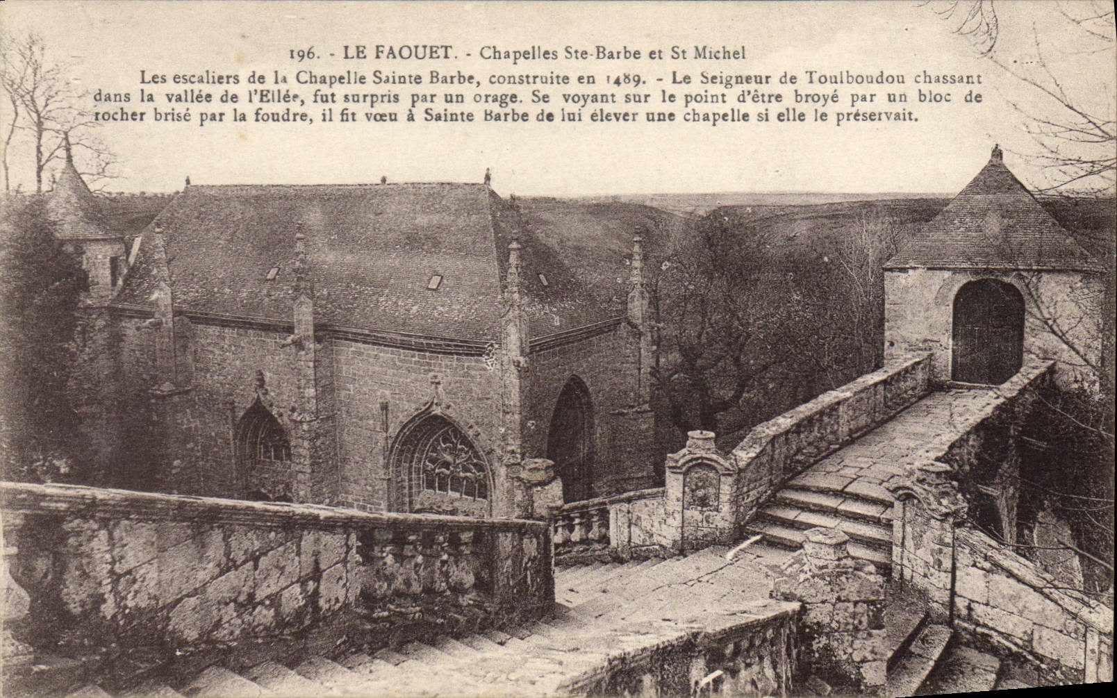 VINTAGE POSTCARD Faouet Chapelle Saint Bores and St Michel