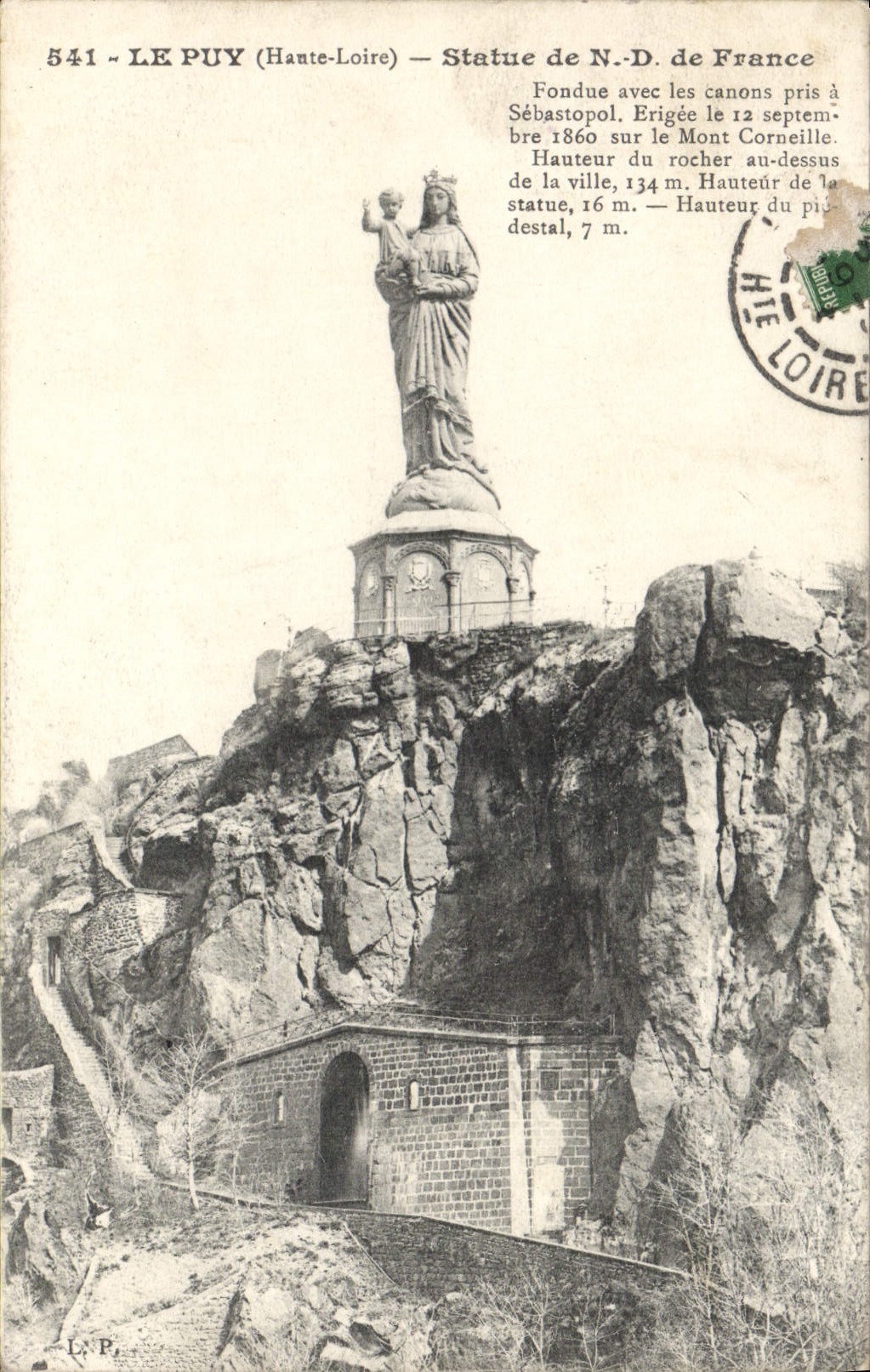 VINTAGE POSTCARD Puy Rules of Notre Dame de France