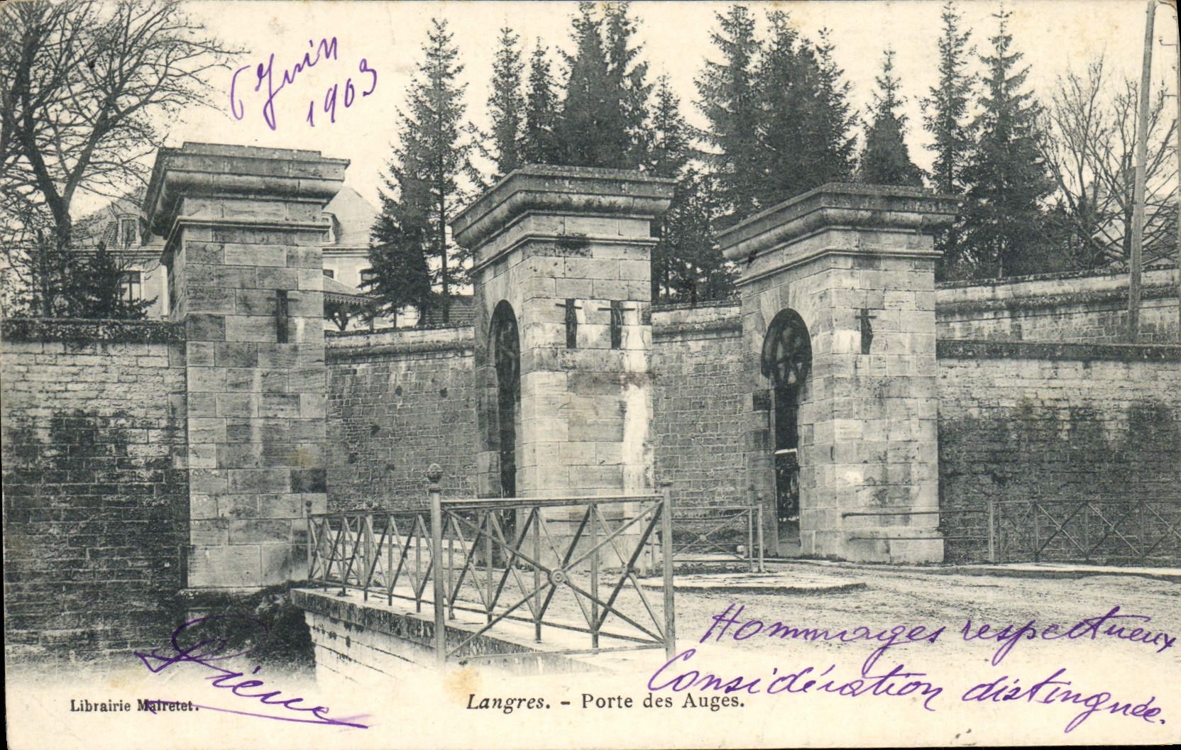 VINTAGE POSTCARD Langres Pore of the Troughs