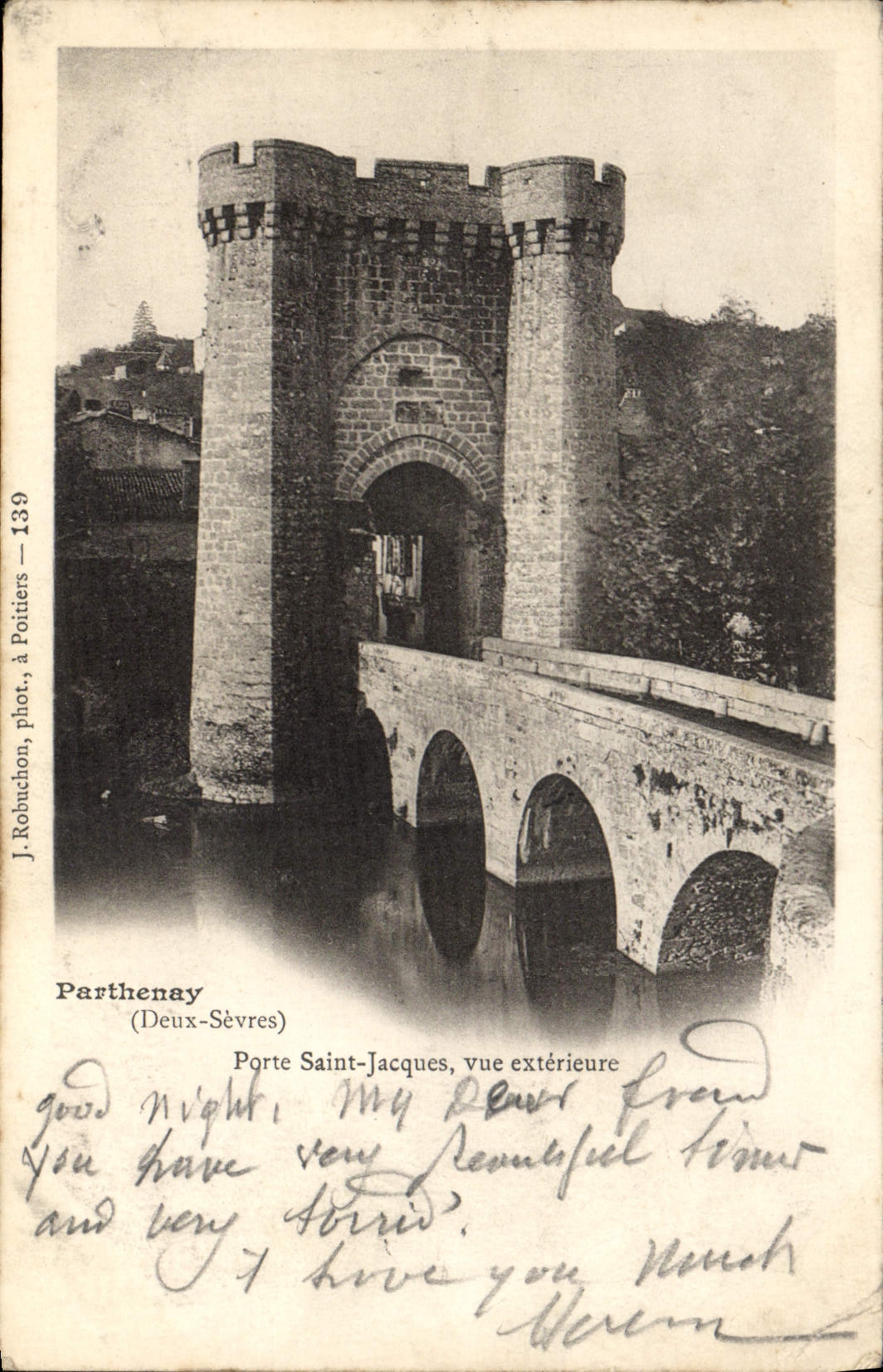 VINTAGE POSTCARD Parthenay Carries Holy Jacques Vue External