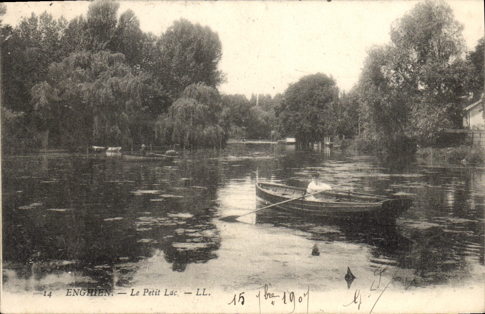 VINTAGE POSTCARD Enghien the Small Lake