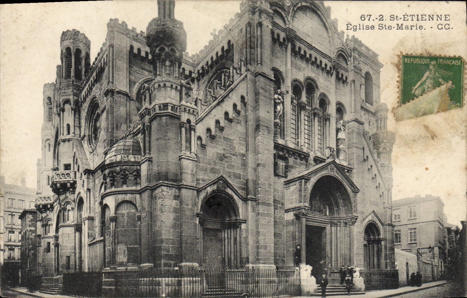VINTAGE POSTCARD St Etienne Church co. Marie