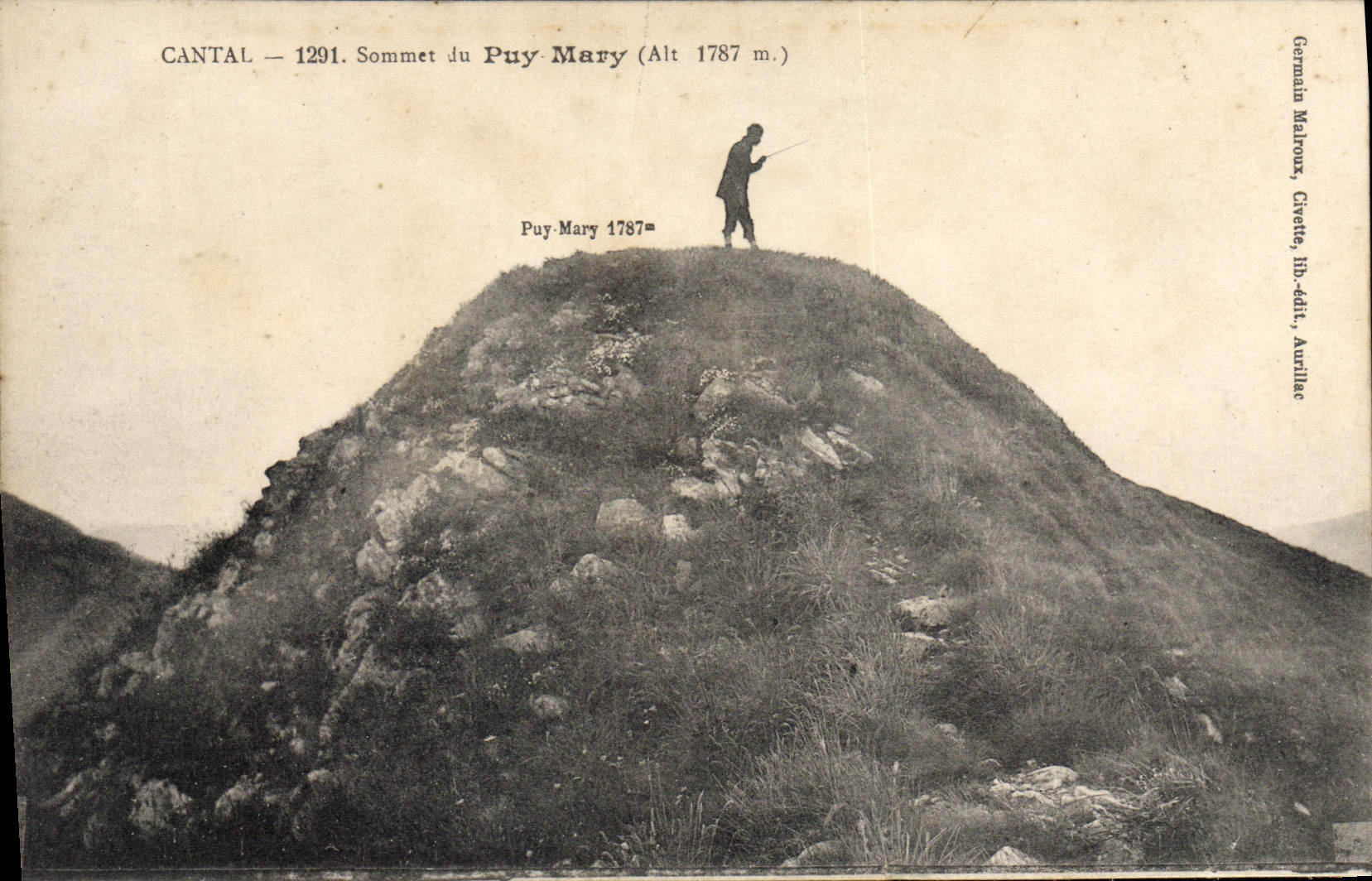VINTAGE POSTCARD Summit of Puy Mary
