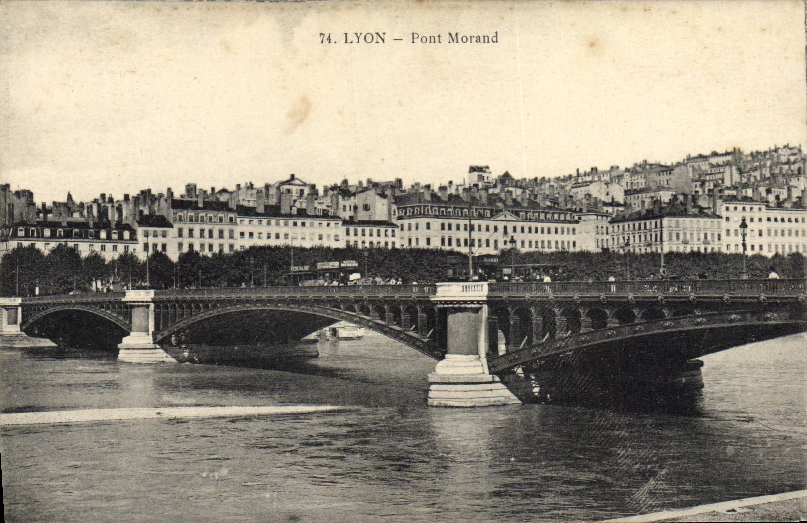 VINTAGE POSTCARD Lyon Morand Bridge