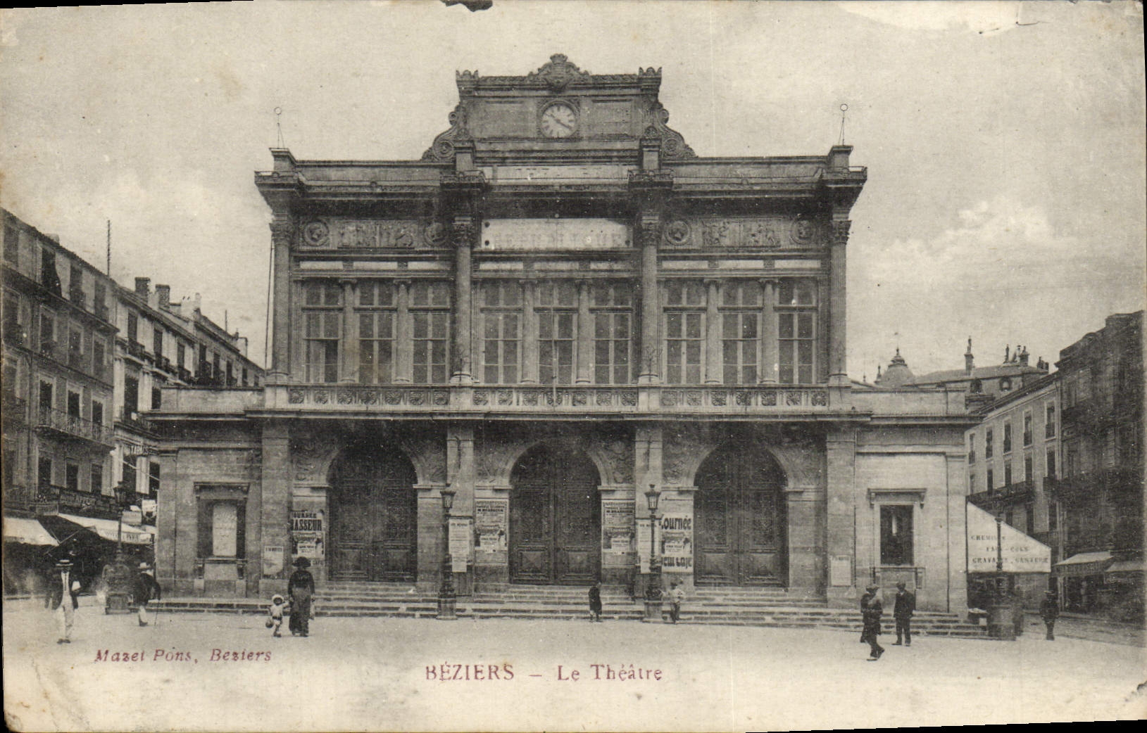 VINTAGE POSTCARD Beziers the Theater