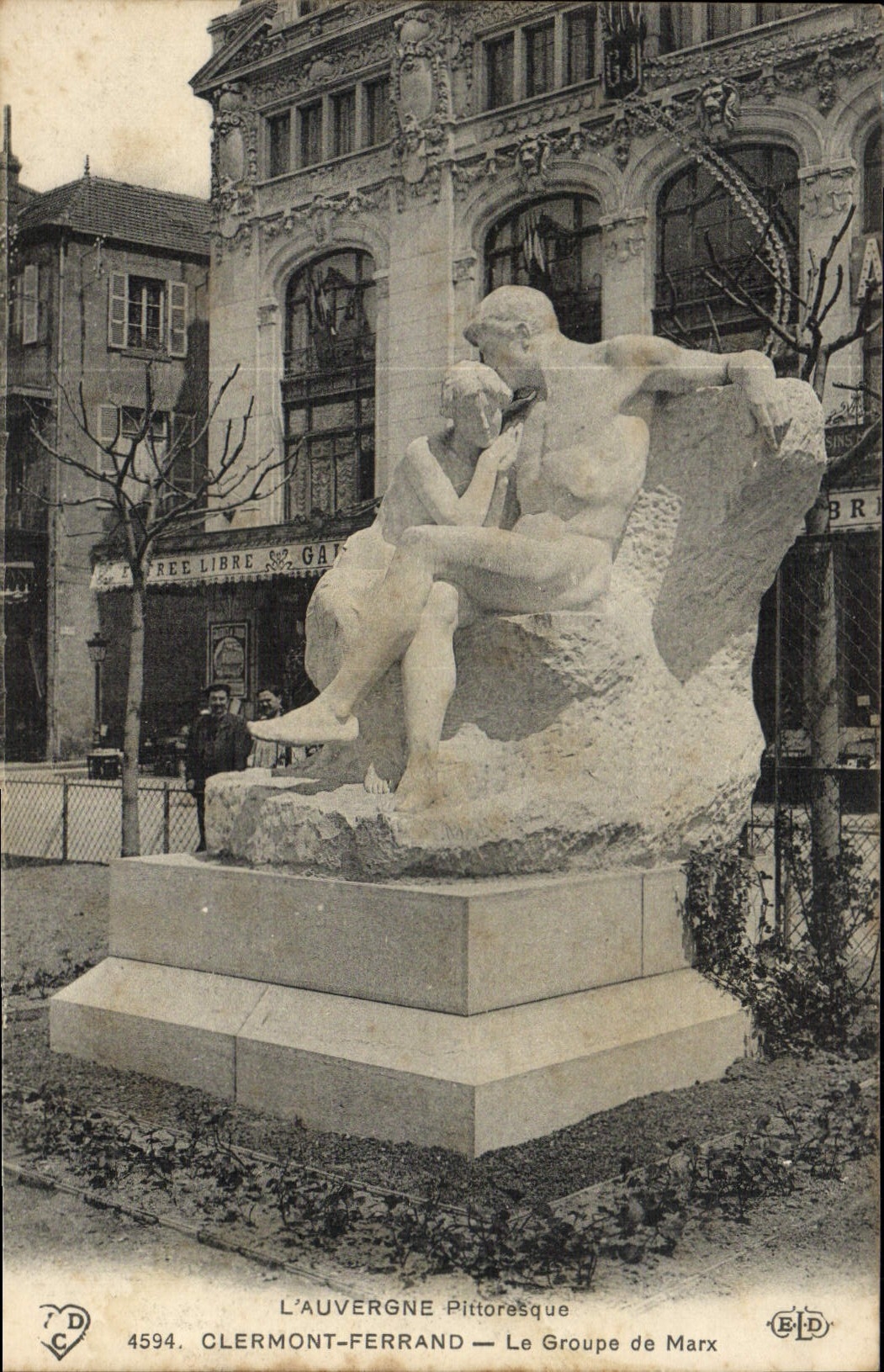 VINTAGE POSTCARD Clermont Ferrand the Group of Marx
