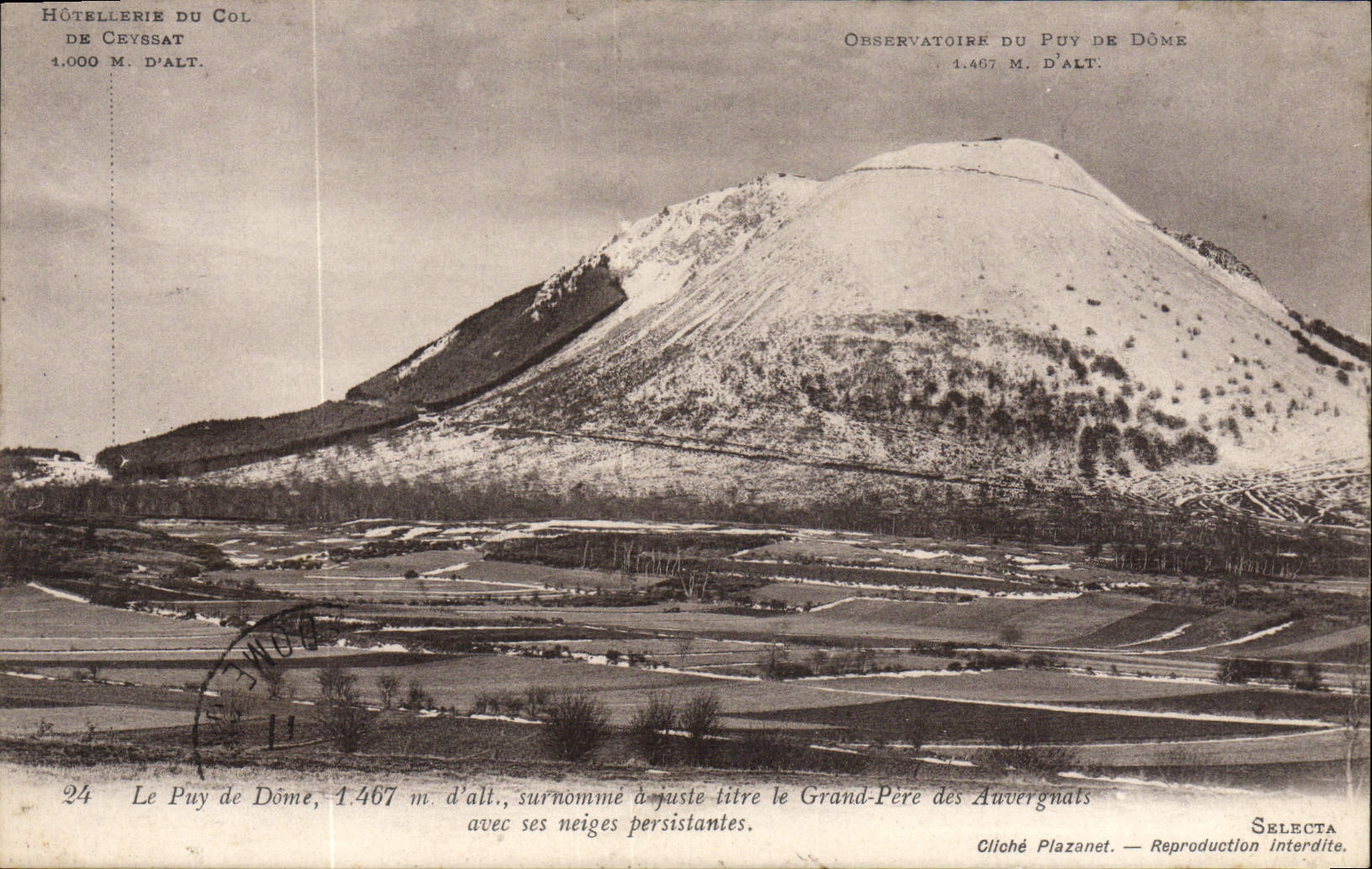VINTAGE POSTCARD Puy de Dome
