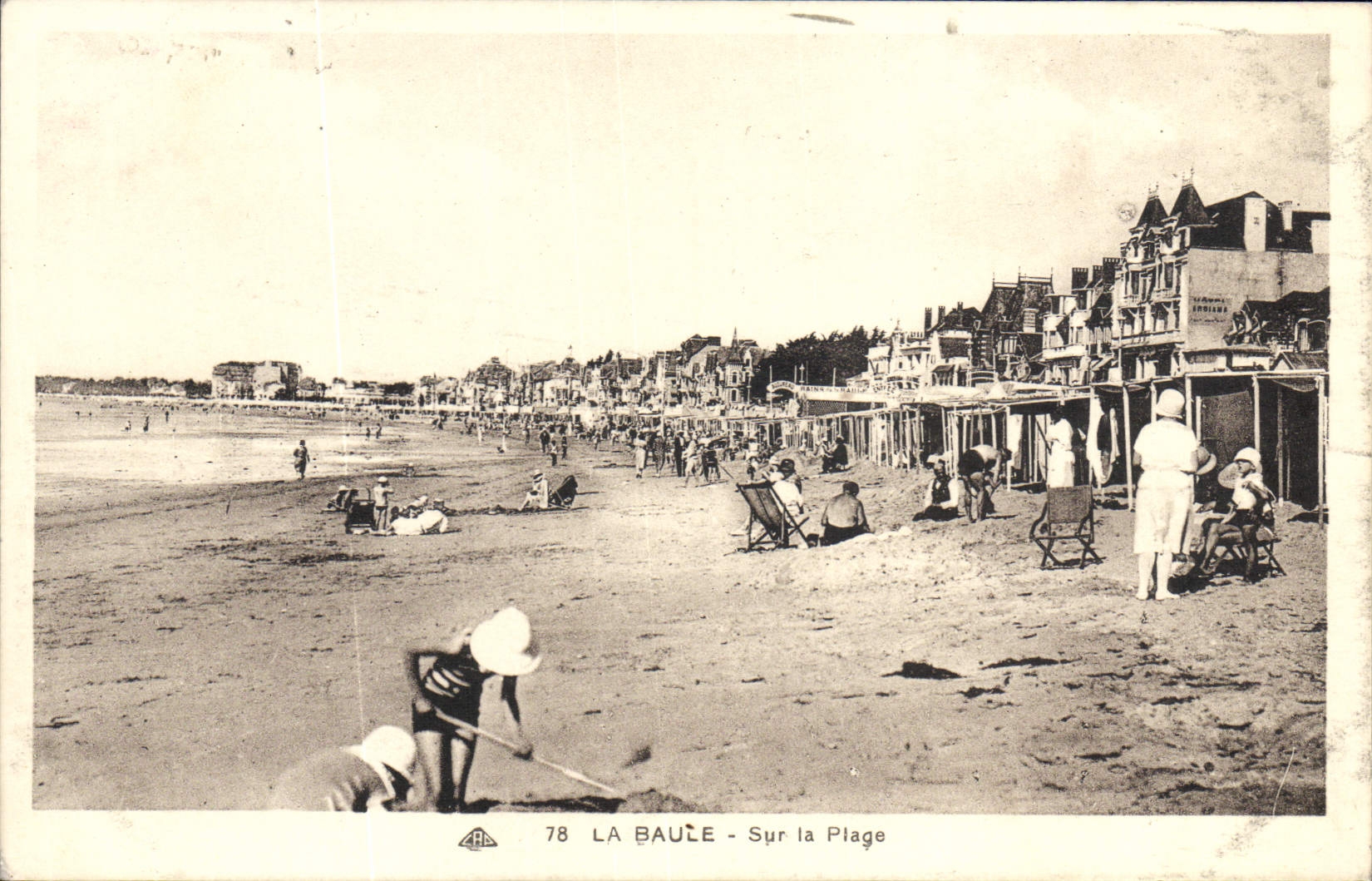 VINTAGE POSTCARD La Baule On the Beach