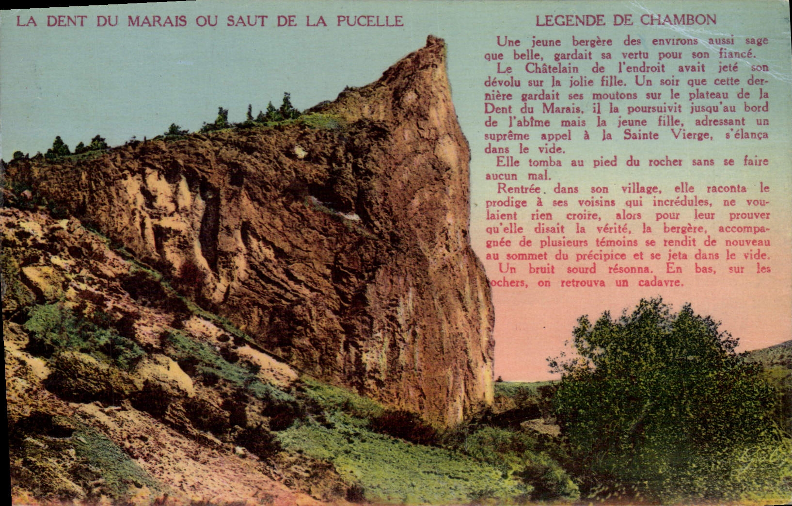 CPA La dent du Marais ou saut de la pucelle Legende de Chambon