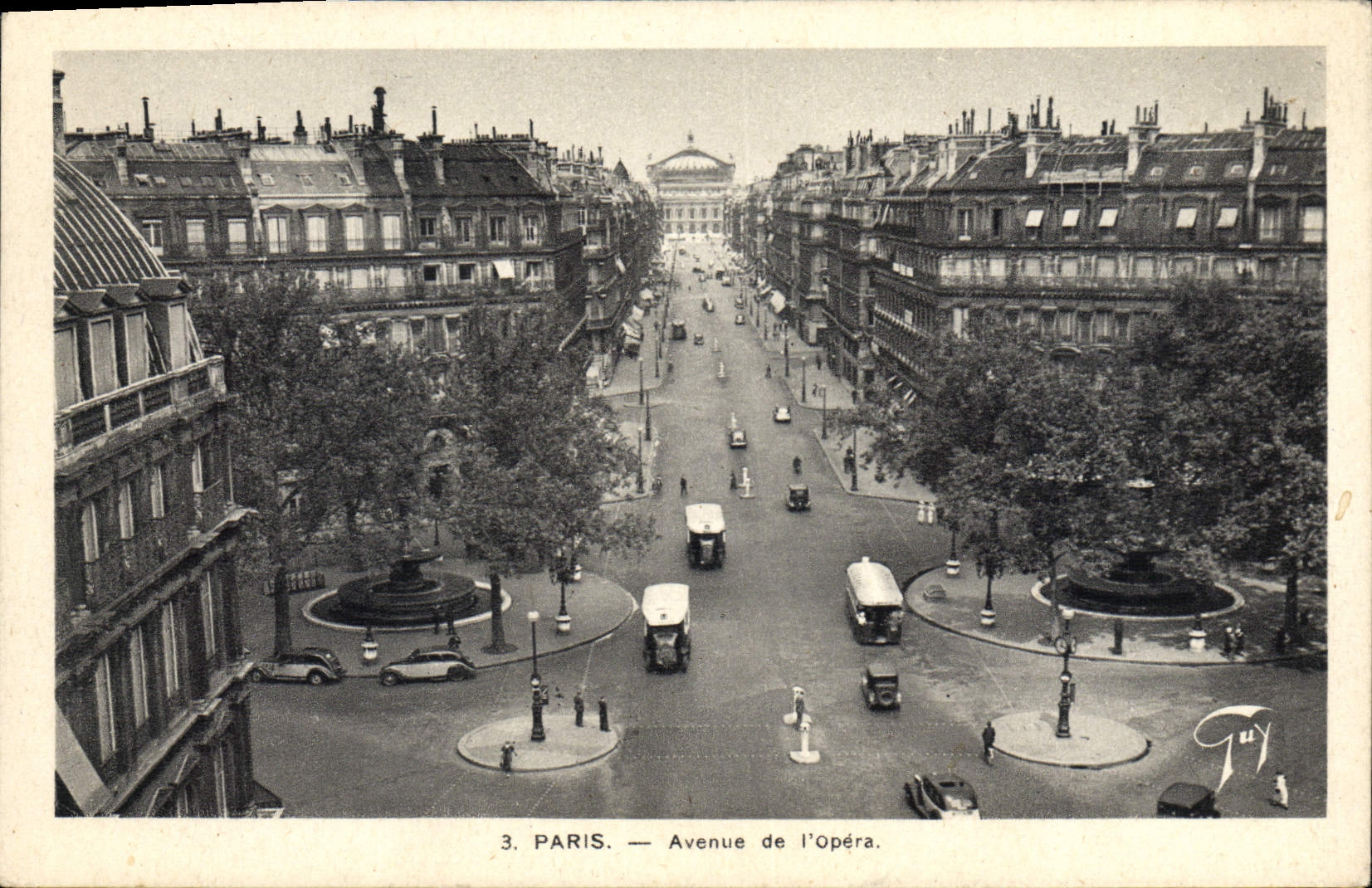 VINTAGE POSTCARD Paris Avenue of the Opera