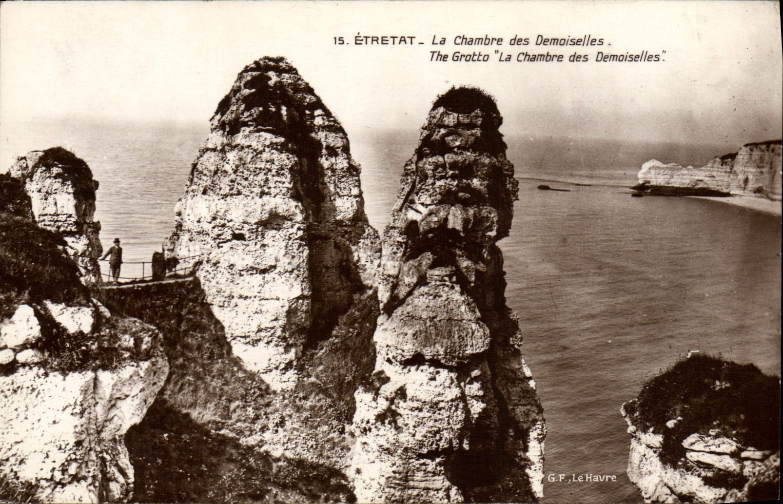 VINTAGE POSTCARD Etretat the Room of the Young ladies