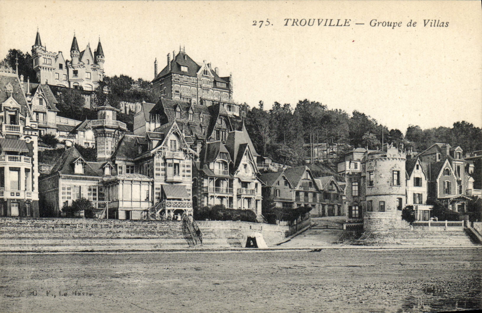 VINTAGE POSTCARD Trouville Groups Villas