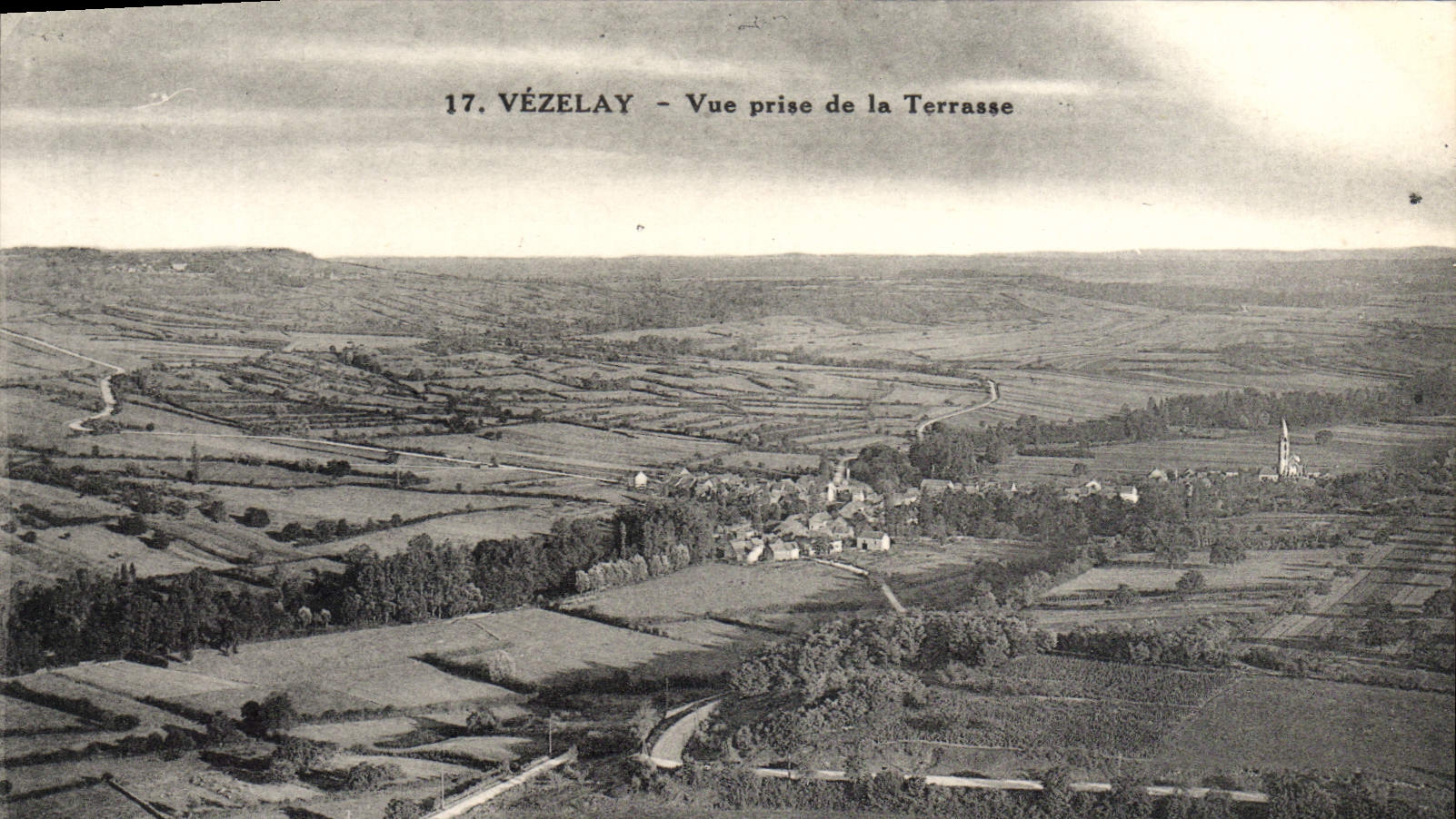 VINTAGE POSTCARD Vezelay Seen from of the Terrace