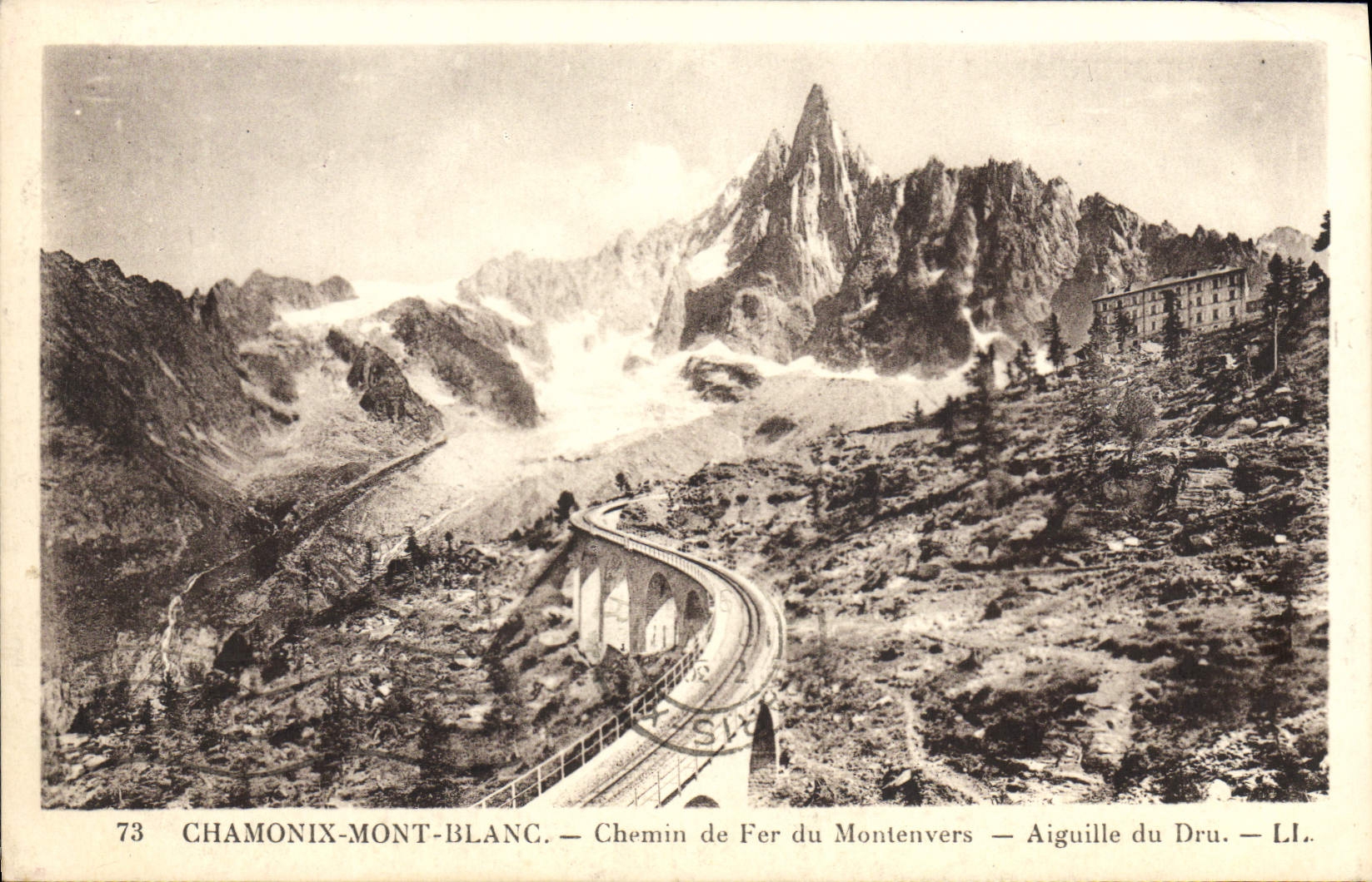 CPA Chamonix Mont Blanc Chemin de Fer du Montenvers Aiguille du Dru
