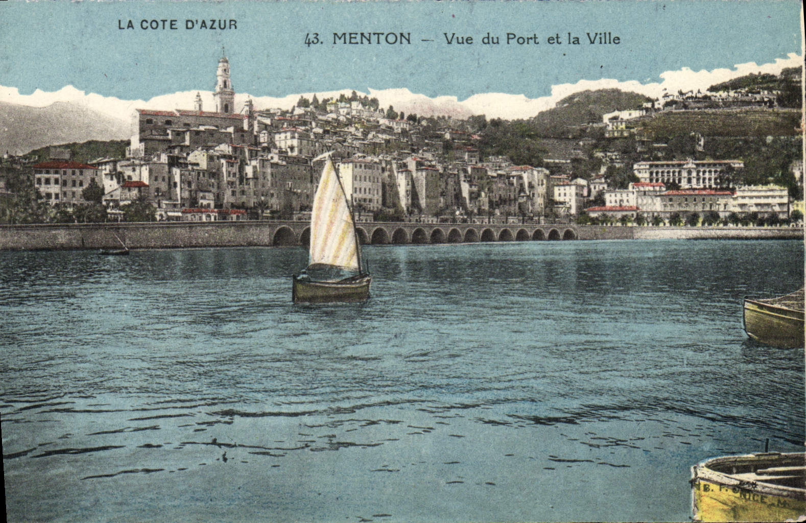 CPA Menton Vue Du Port et la Ville