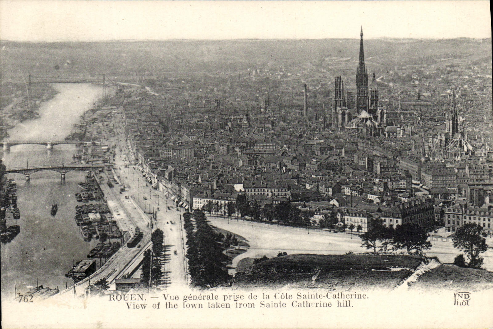 VINTAGE POSTCARD Rouen View Taken of the Dimension Sainte Catherine