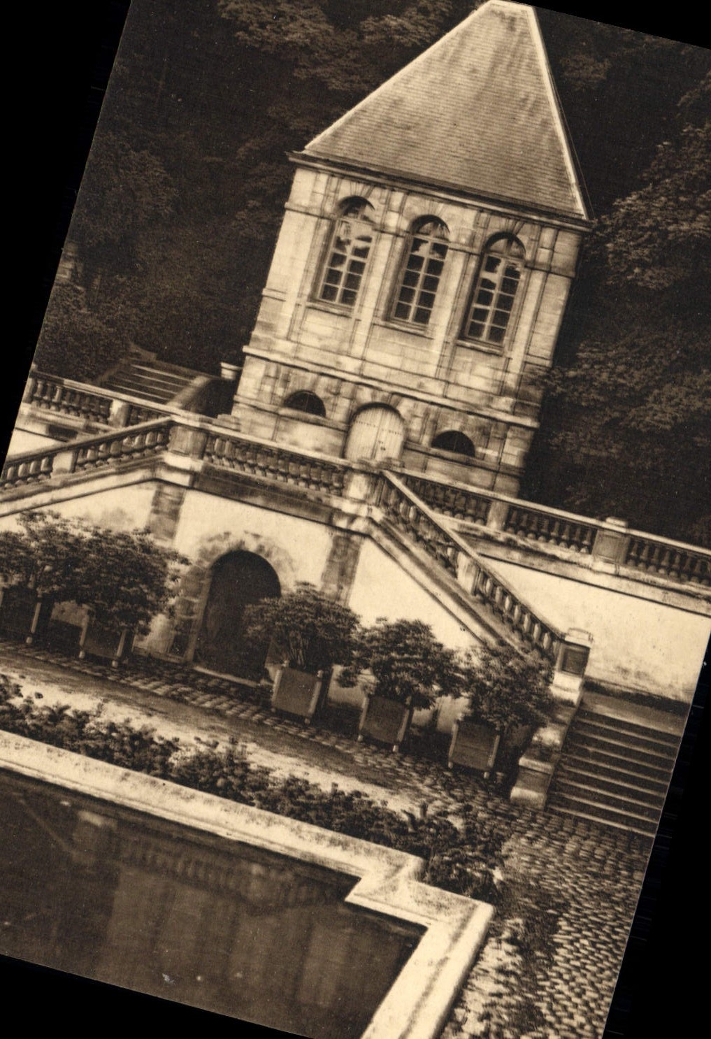 VINTAGE POSTCARD Separate Artistic Teacher training school Court of honneuer and Pavillon Lulli