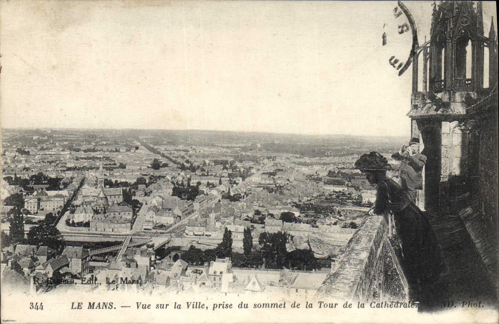 VINTAGE POSTCARD Mans Seen On the City Taken of the Summit of Tower of the Cathedral